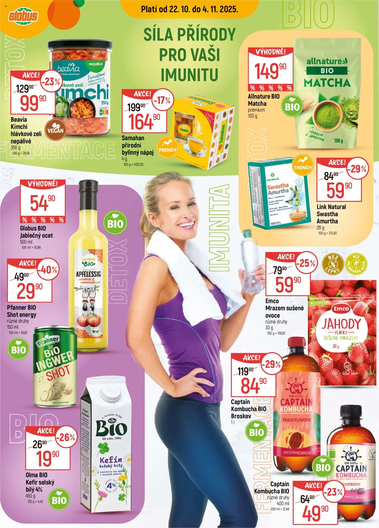 Globus leták - České Budějovice od 22.10.2025 | Strana: 1 | Produkty: Vegan, Zelí, Jahody, Hlávkové zelí