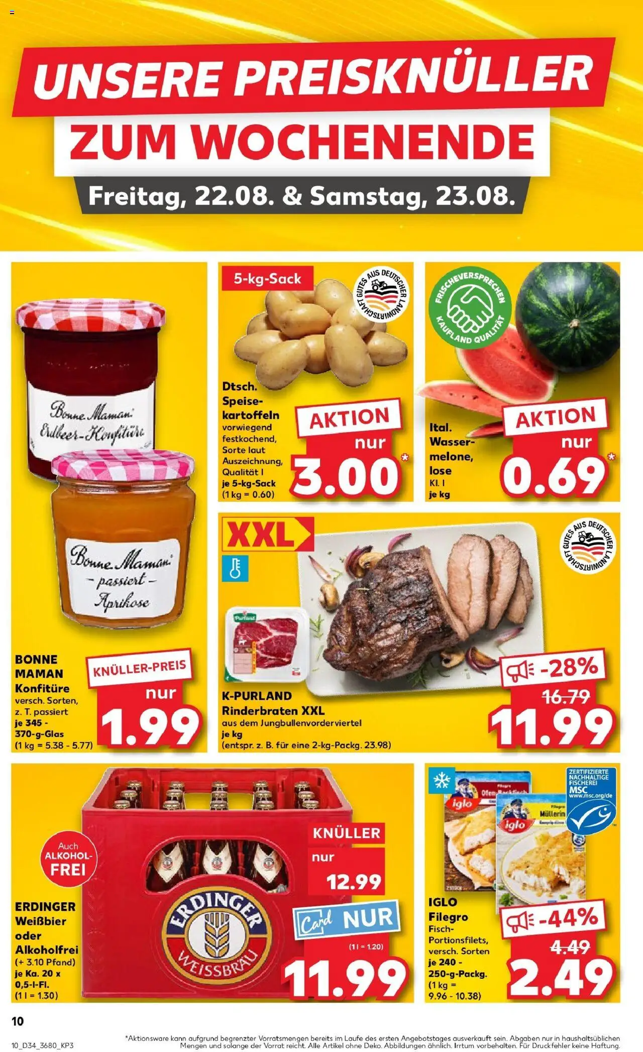 Kaufland prospekt Gotha	 - gültig ab dem 21.08.2025 | Seite: 10 | Produkte: Erdinger, Weißbier, Kartoffeln, Bonne maman