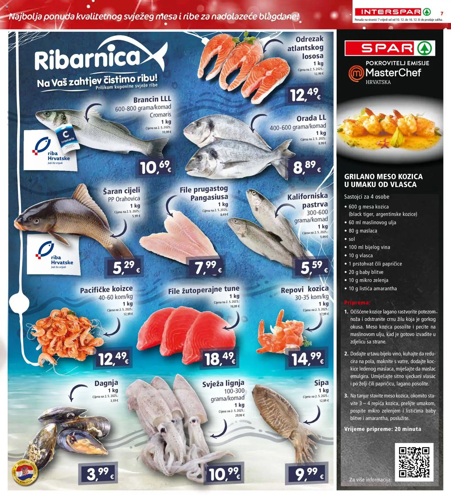 Interspar katalog | vrijedi od 10.12.2025 | Stranica: 7 | Proizvodi: Maslac, Riba, Brancin, Kozice