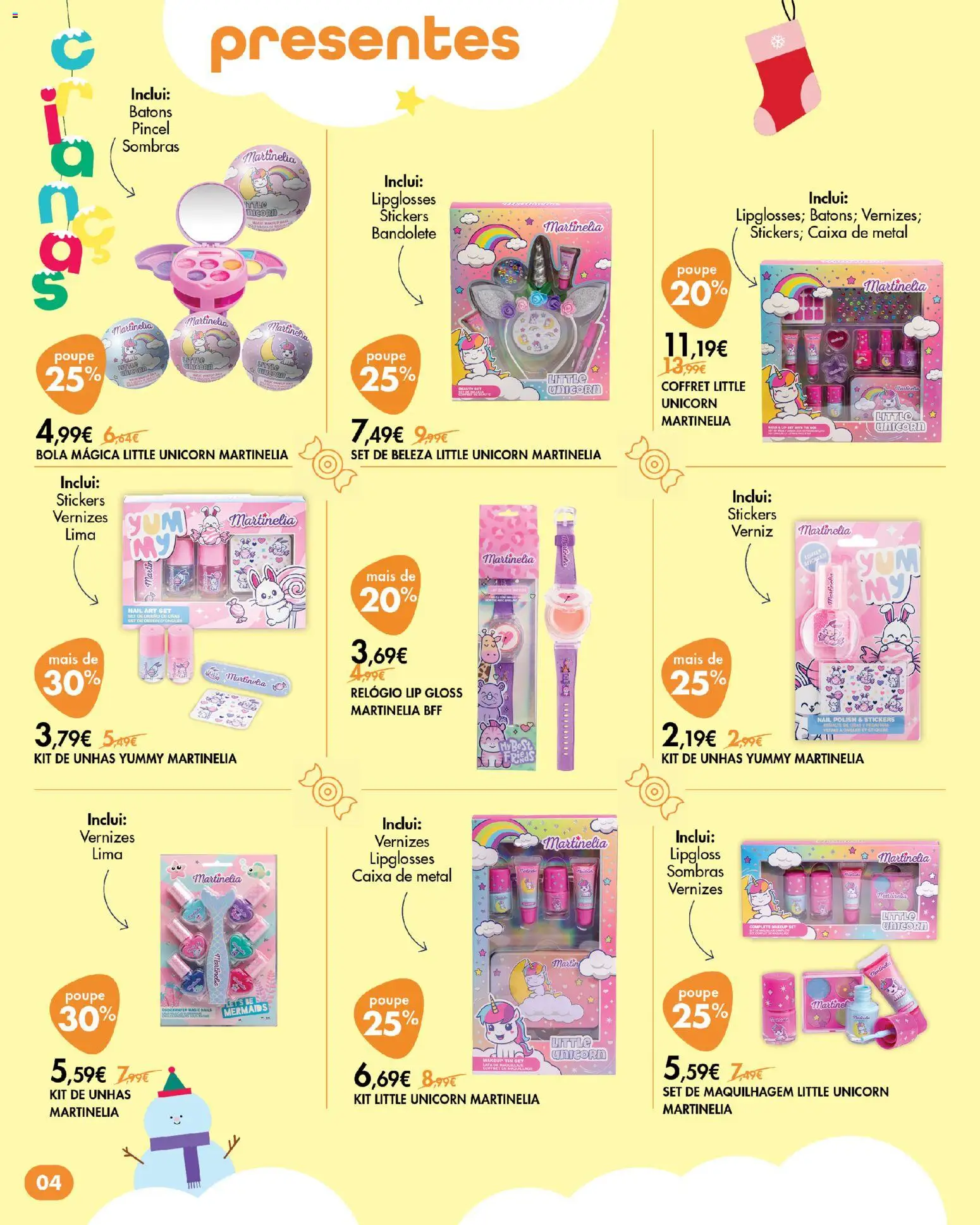 Pingo Doce Bem Estar Natal Lojas Açores │ válido de 20.11.2025 | Página: 4 | Produtos: Pincel, Lipgloss, Sombras, Verniz