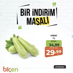 Biçen Market  Bir İndirim MaSali - 24.06.2025 tarihinden itibaren geçerlidir | Sayfa: 18 | Ürünler: Raf, Kabak