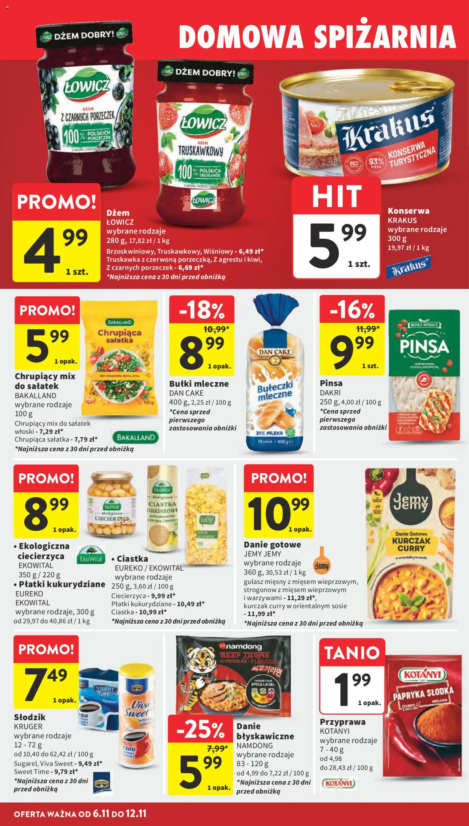 Intermarche Gazetka od 06.11.2025 | Strona: 30 | Produkty: Mleka, Pinsa, Płatki, Gulasz