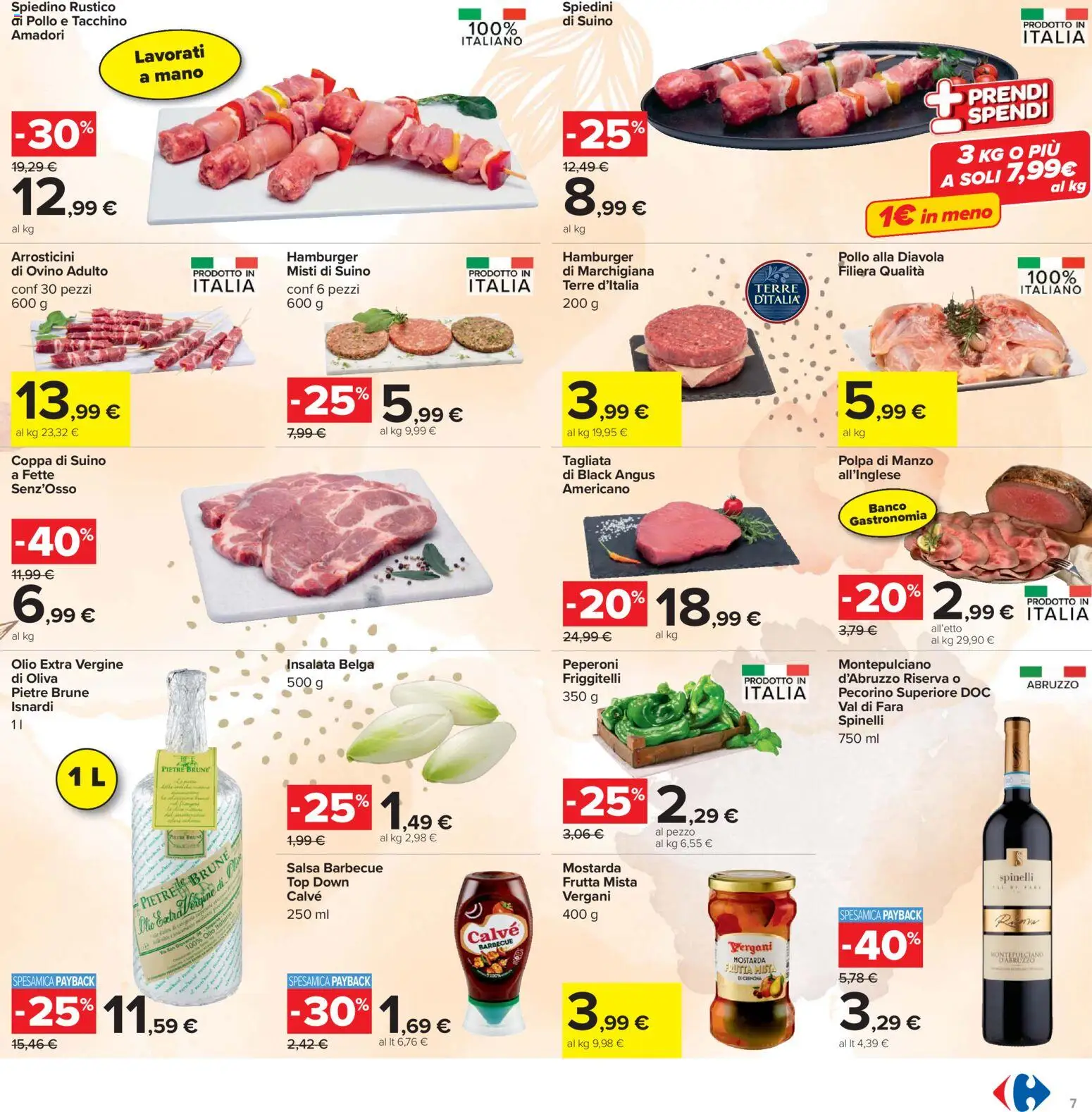 Volantino Carrefour del 24.03.2026 | Pagina: 7 | Prodotti: Frutta, Barbecue, Olio extra vergine, Ovino