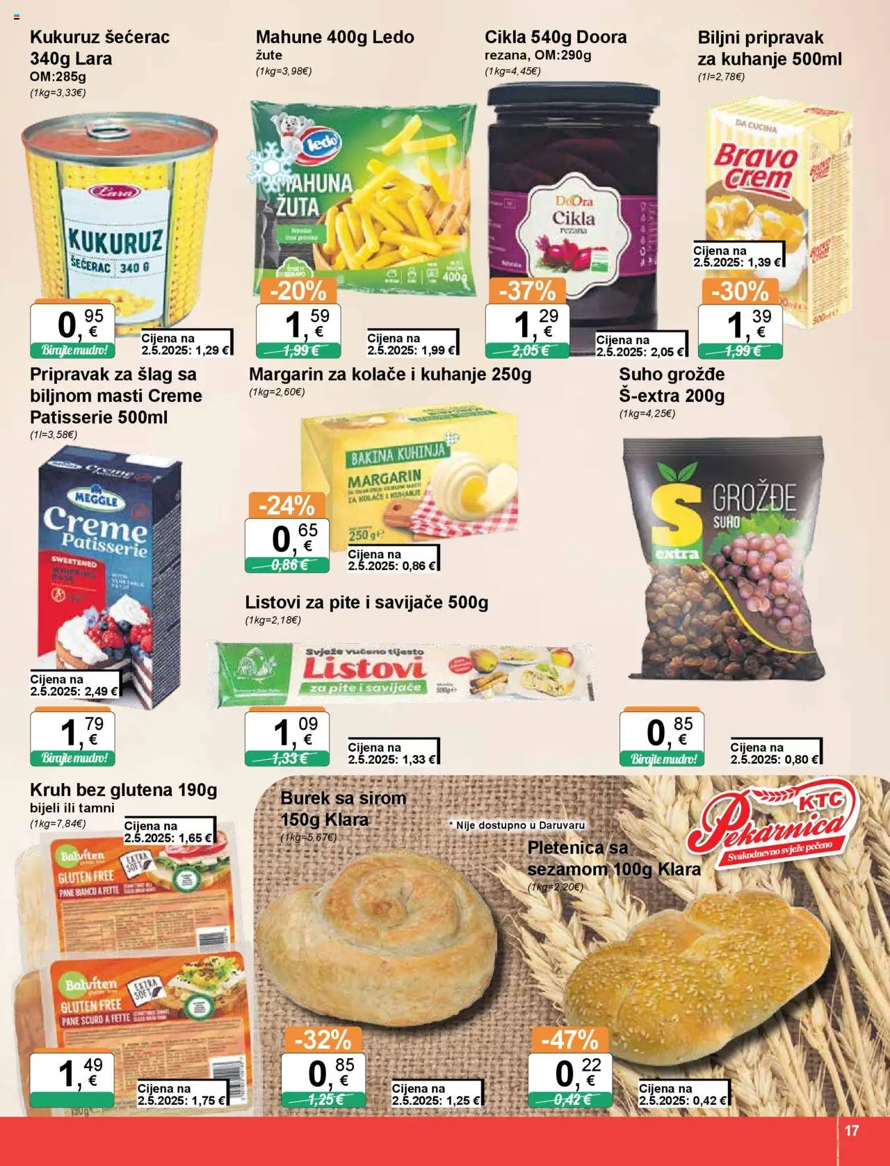 KTC katalog | vrijedi od 17.09.2025 | Stranica: 17 | Proizvodi: Margarin, Cikla, Burek, Grožđe