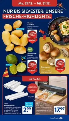 Aldi Süd Prospekt 	 ab 29.12.2025 gültig | Seite: 3 | Produkte: Limetten, Champignons, Raclette, Fleisch