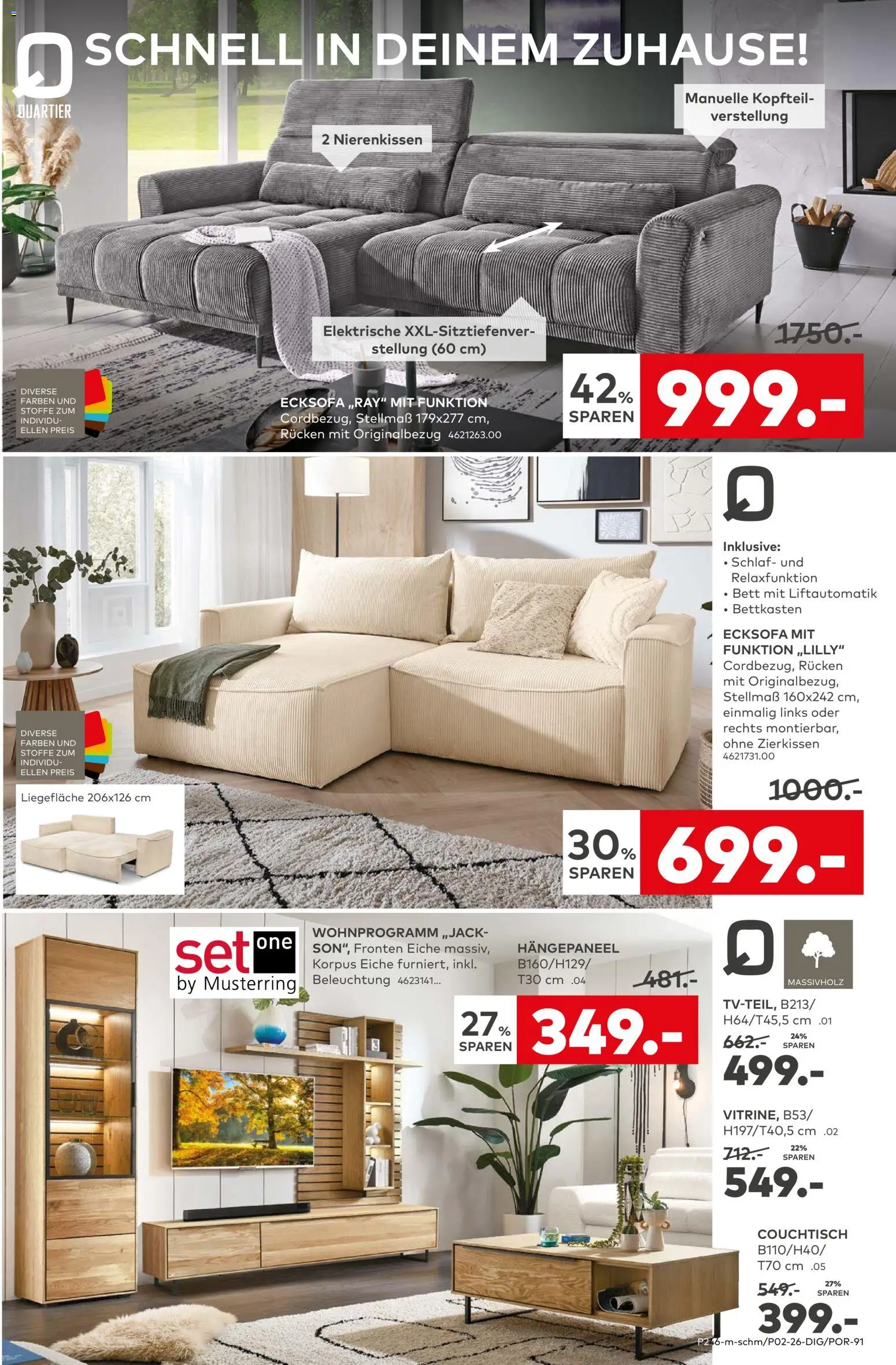Porta! Prospekt 	 – gültig ab 05.01.2026 | Seite: 7 | Produkte: Ecksofa, Bett, Couchtisch