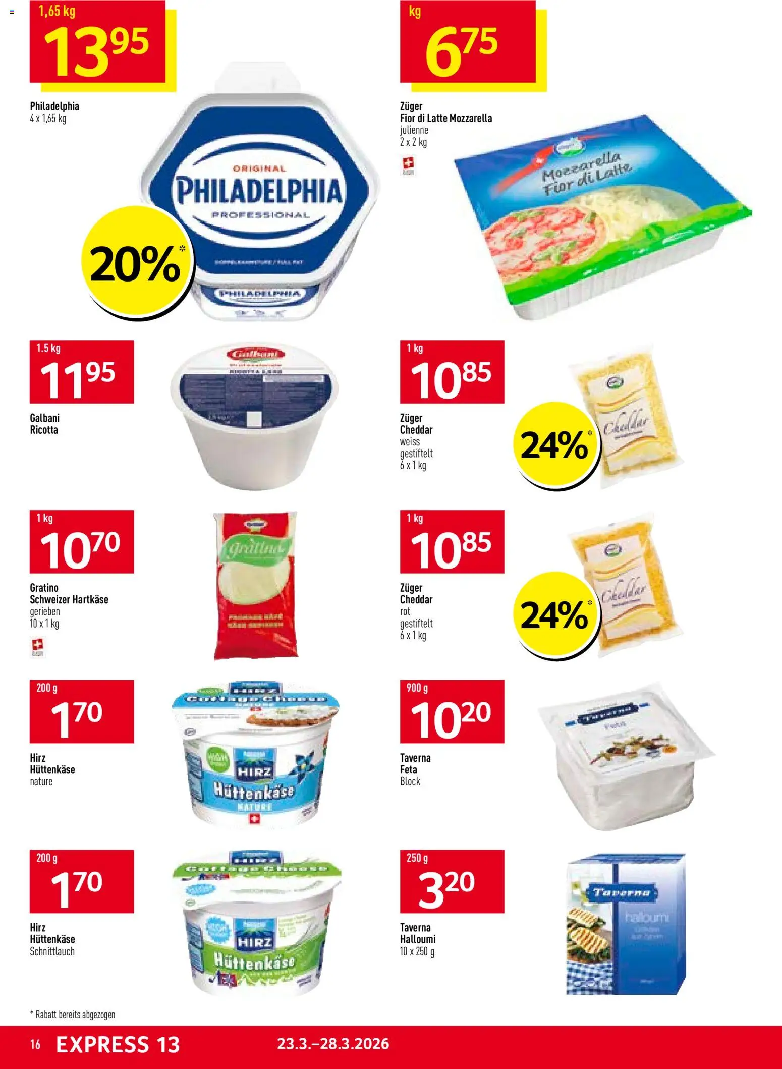 Prodega aktionen – gültig ab 23.03.2026 | Seite: 16 | Produkte: Feta, Hüttenkäse