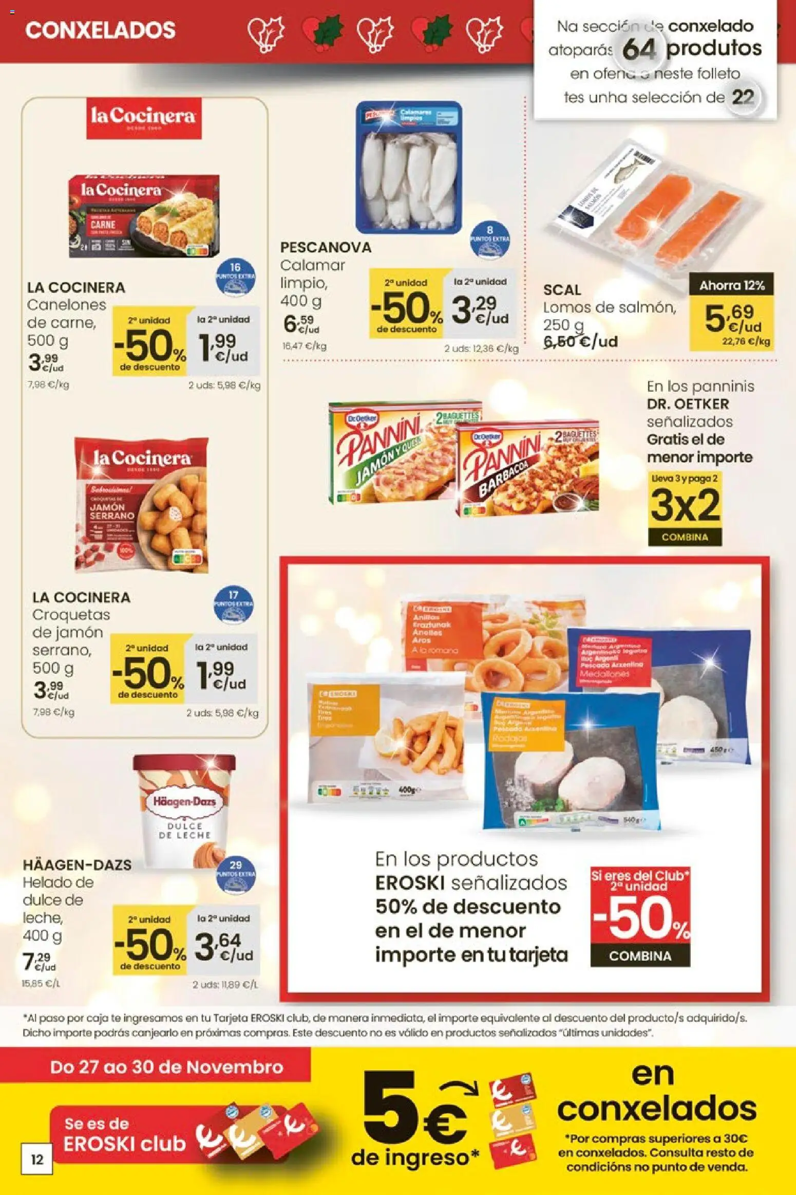 Eroski - Center │ válido desde el 27.11.2025 | Página: 12 | Productos: Helado, Barbacoa, Croquetas, Canelones