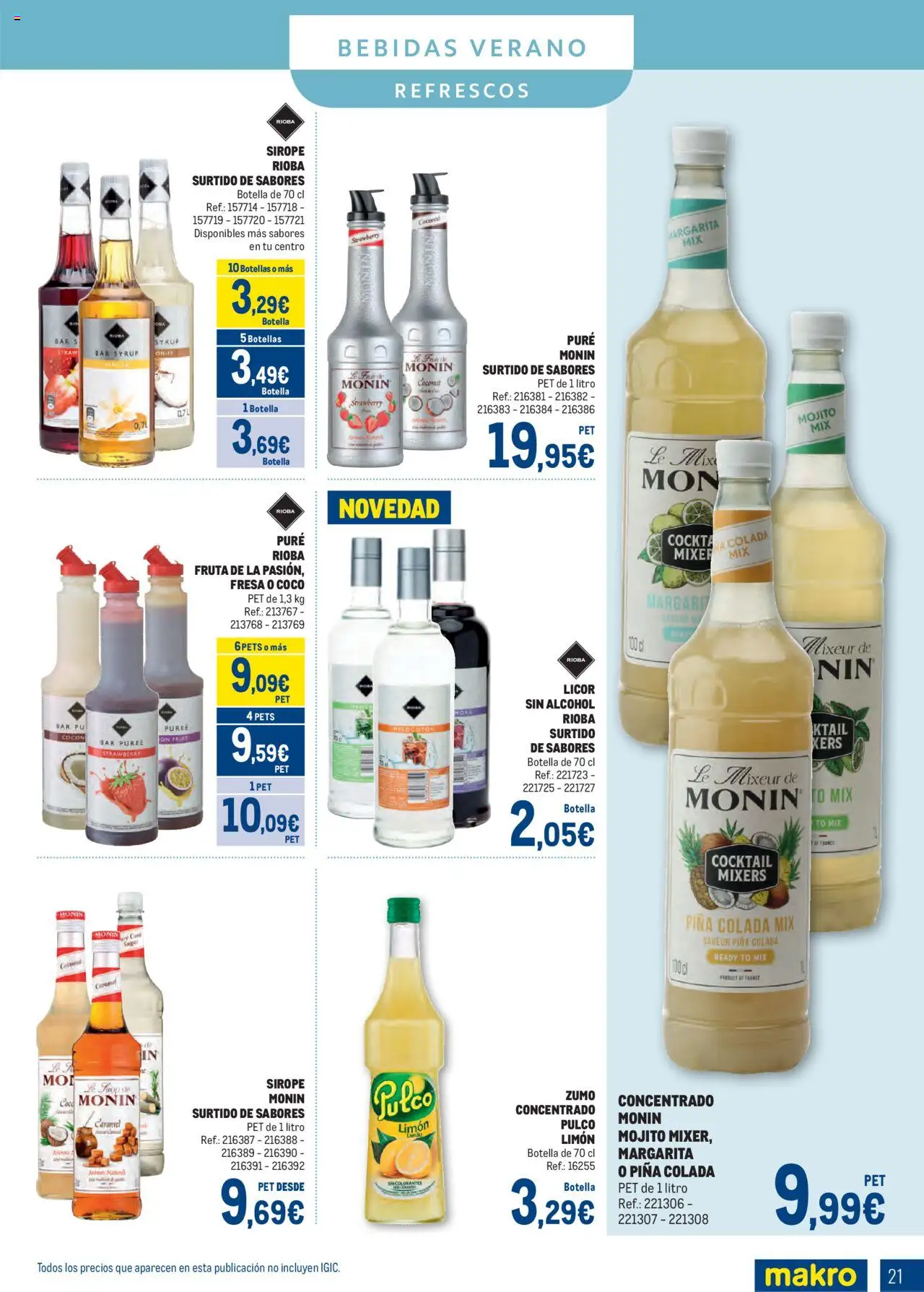 Makro - Bebidas Especial Verano Canarias │ válido desde el 04.08.2025 | Página: 21 | Productos: Licor, Τυρόπιτα, Piña, Ροζ πιπέρι