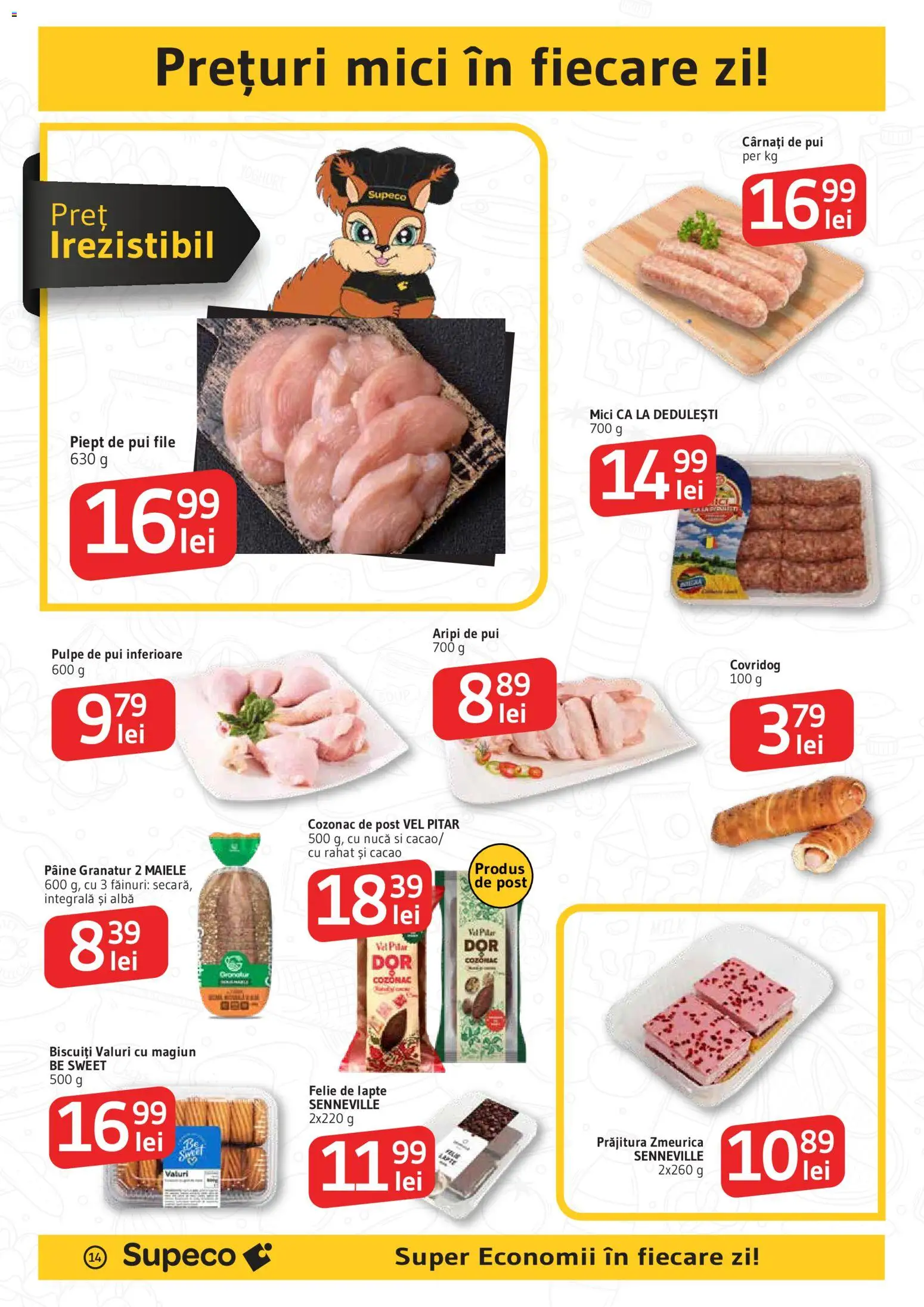 Noul catalog Supeco – valabil de la 19.02.2026 | Pagină: 14 | Produse: Mici, Lapte, Pâine, Cârnați