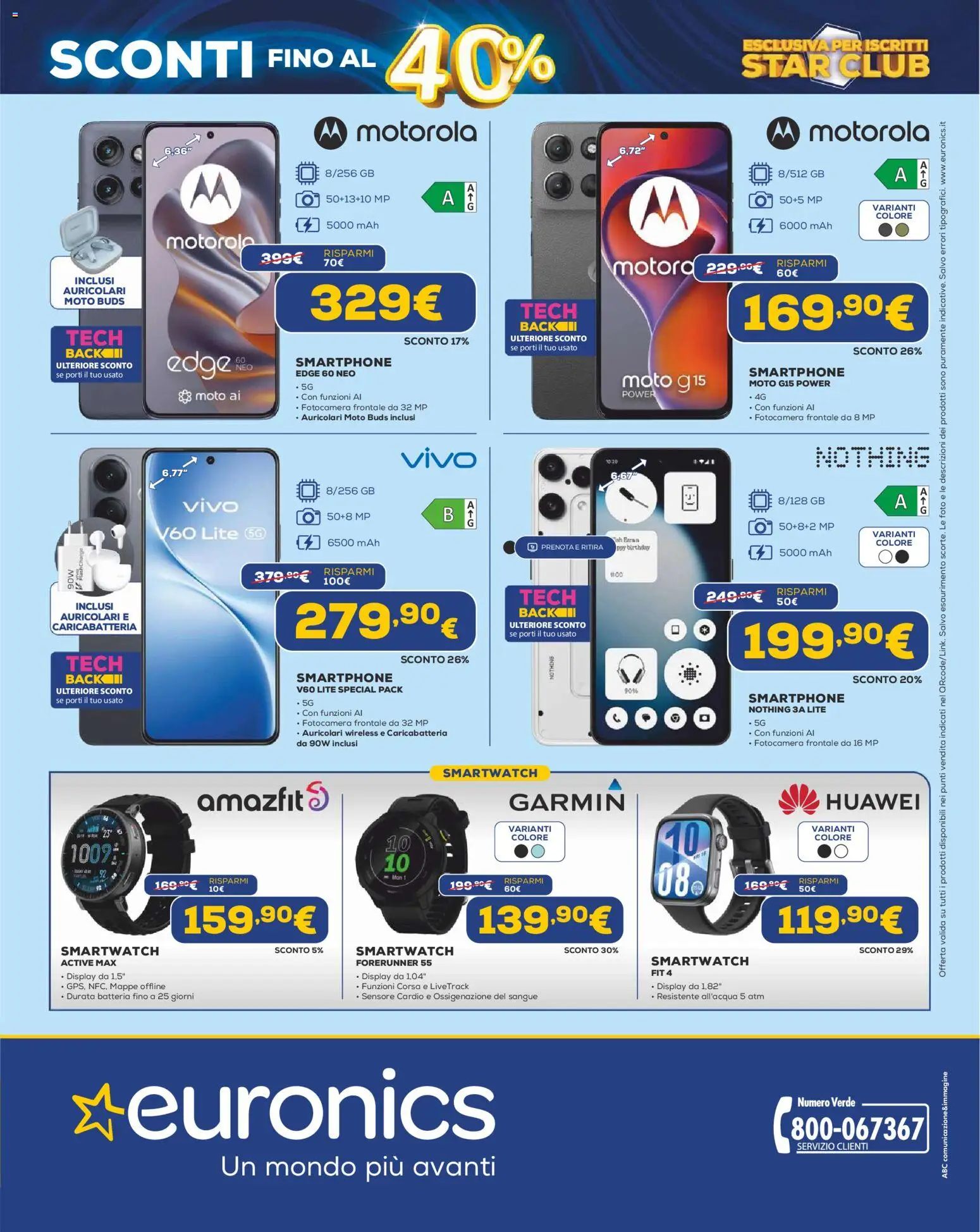 Volantino Euronics del 23.04.2026 | Pagina: 24 | Prodotti: Auricolari, Smartphone, Fotocamera, Smartwatch