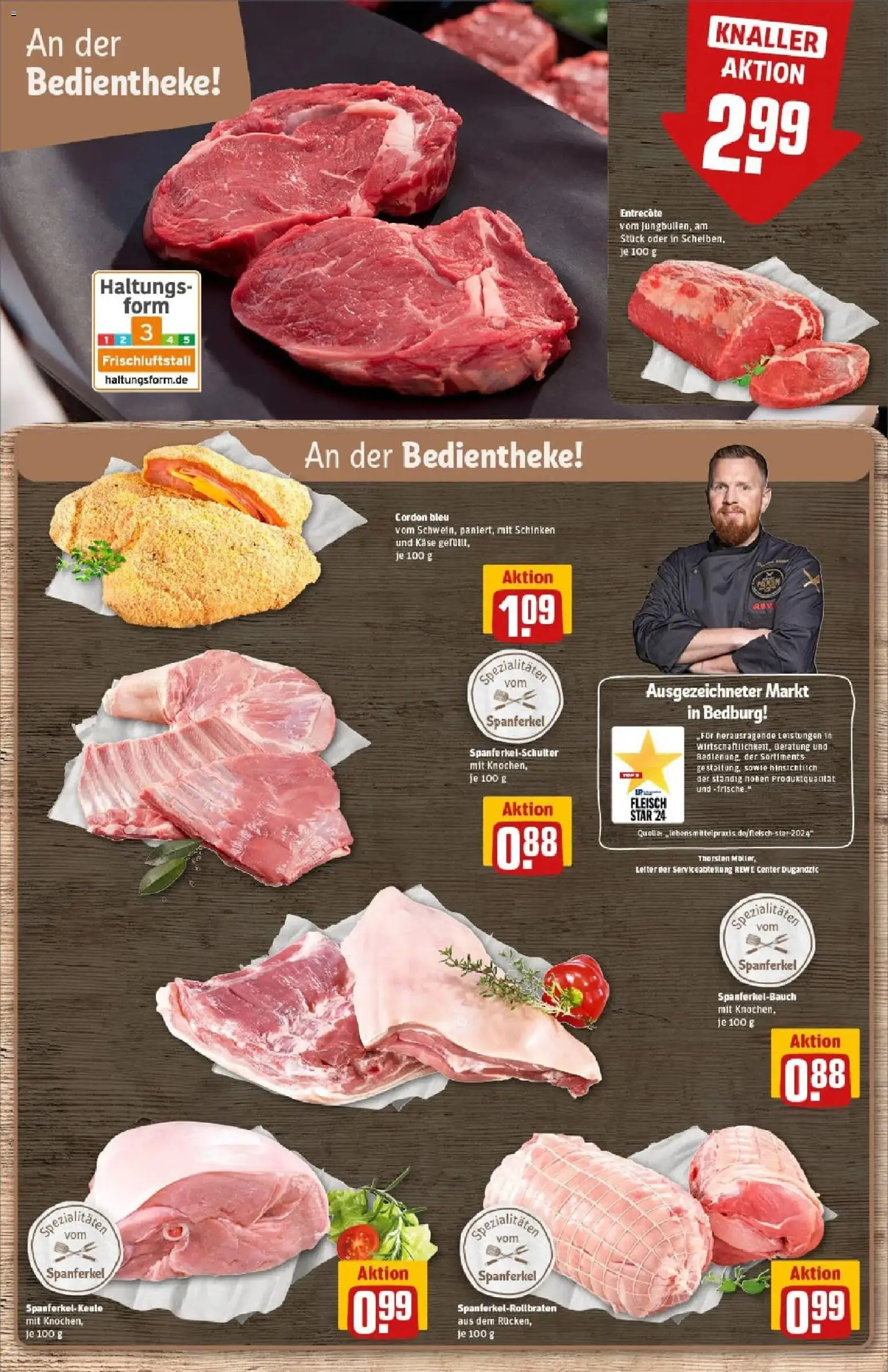 Rewe prospekt Köln / Bickendorf	 – gültig ab 26.01.2026 | Seite: 9 | Produkte: Entrecote, Schinken, Steak, Fleisch