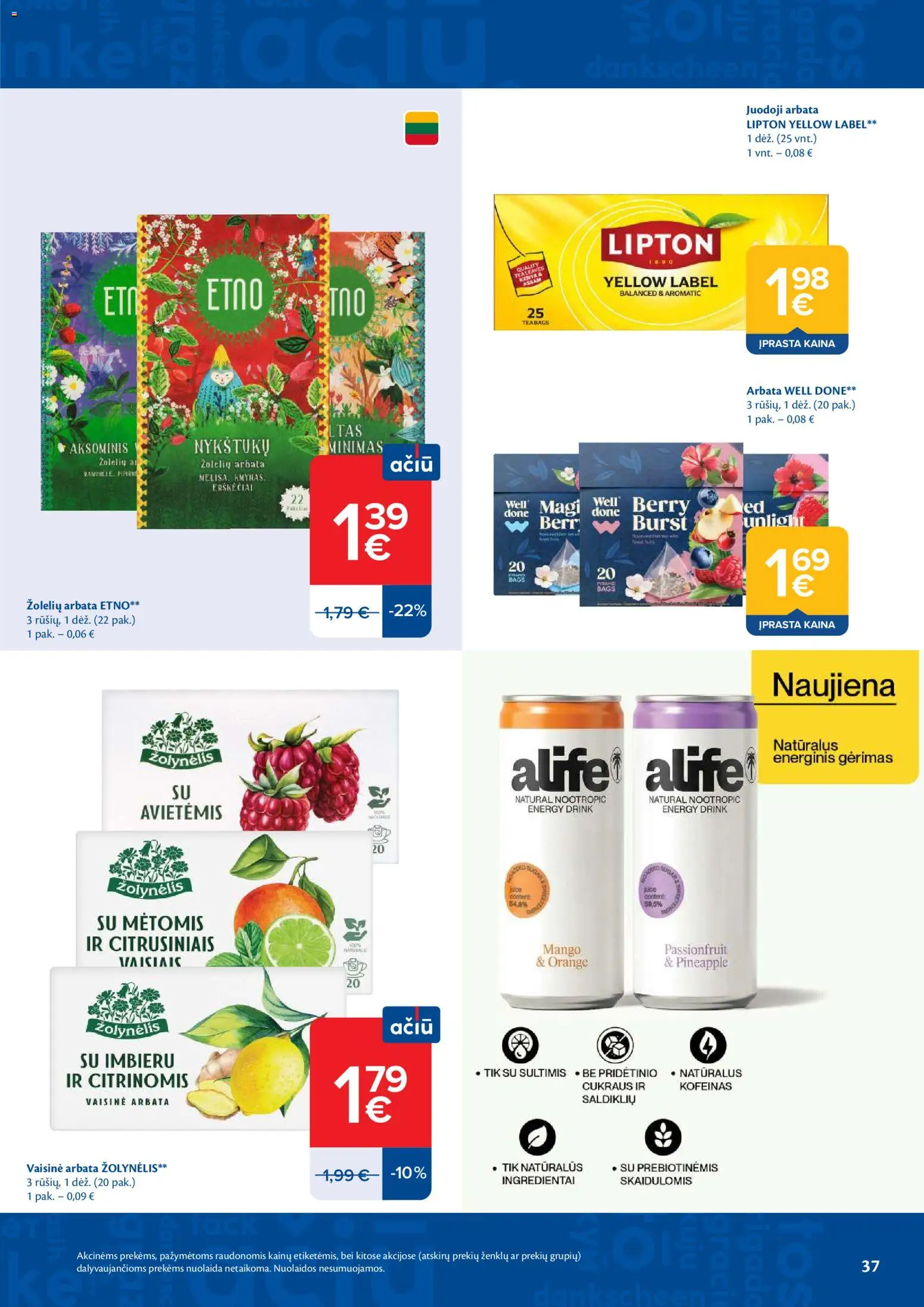 MAXIMA akcijos nuo 21.04.2026 | Puslapis: 37 | Prekių: Energinis gėrimas, Arbata