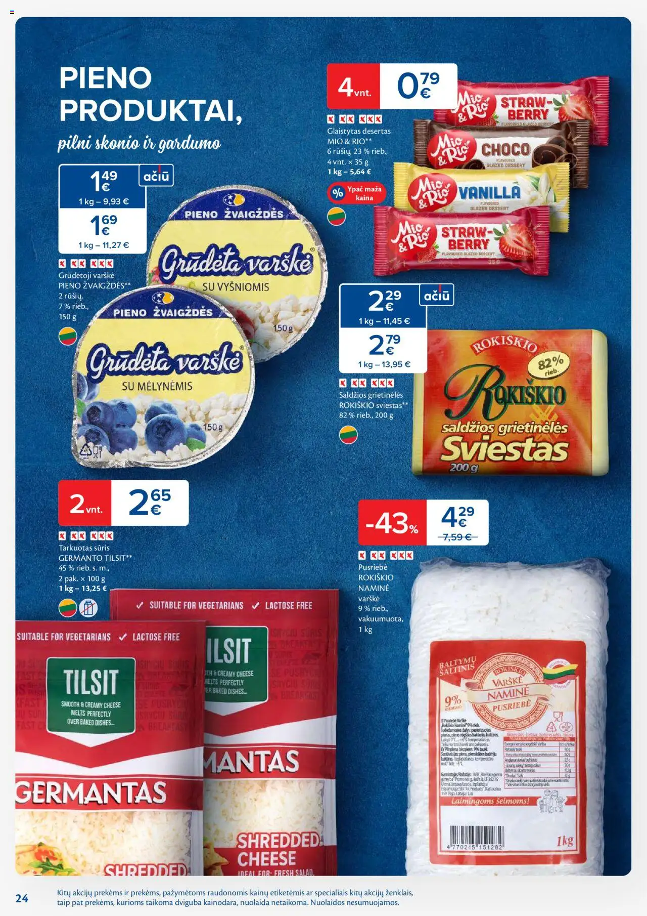 MAXIMA - Leidinys│galioja nuo 02.09.2025 | Puslapis: 24 | Prekių: Sūris, Sviestas, Varškė