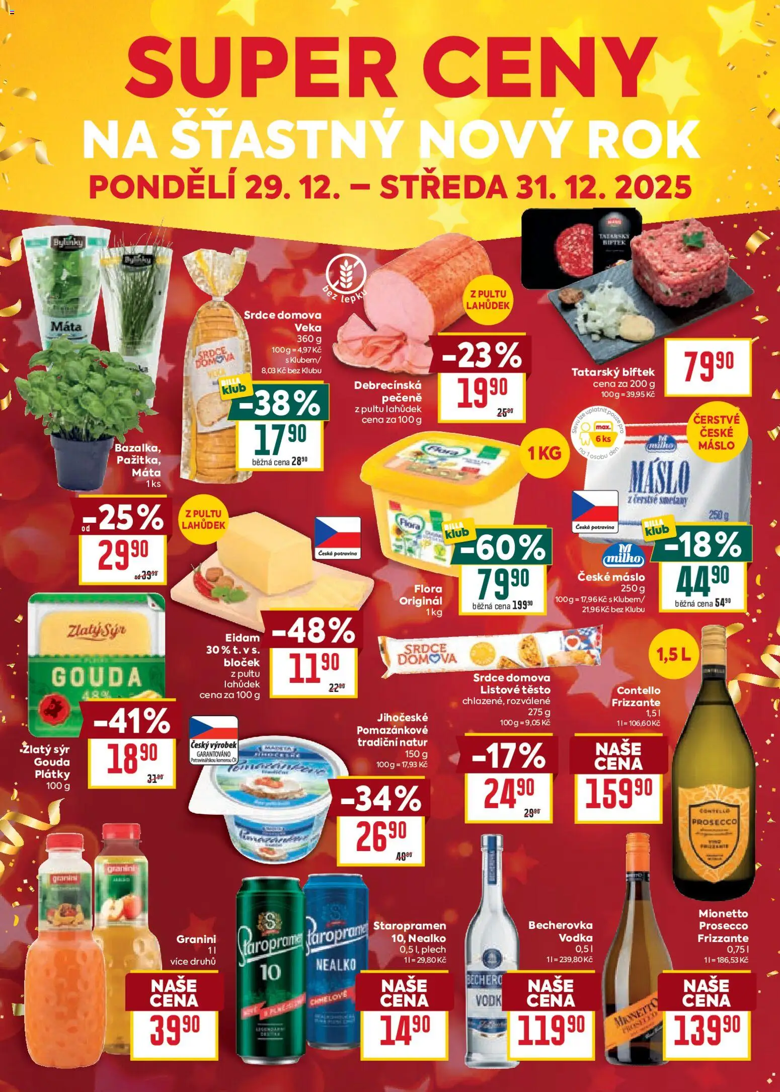 Billa Malý leták od 27.12.2025 | Strana: 4 | Produkty: Prosecco, Frizzante, Becherovka, Flora