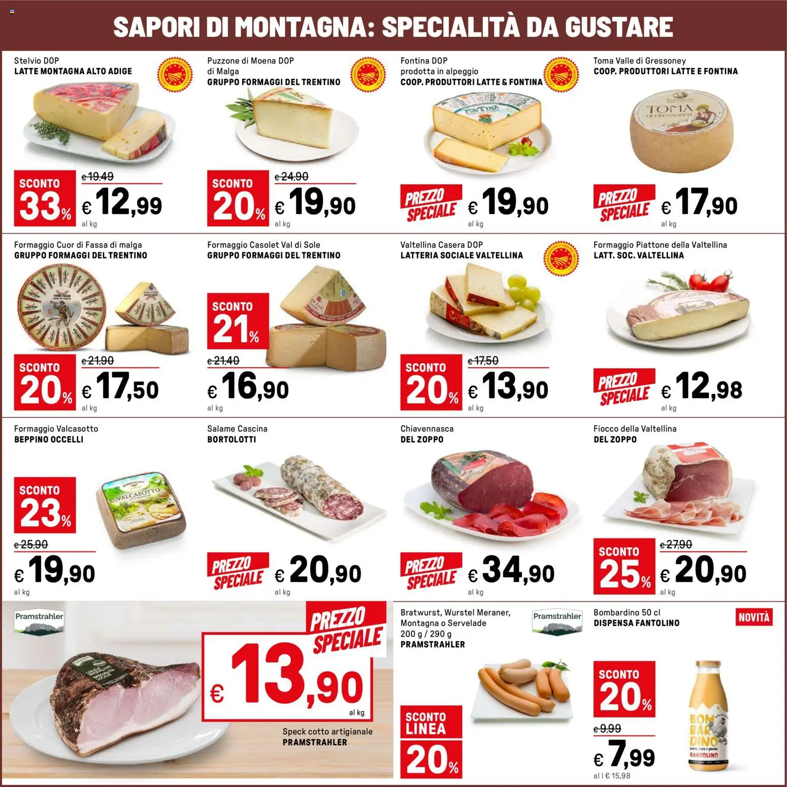 Volantino Iper del 16.01.2026 | Pagina: 5 | Prodotti: Speck, Salame, Latte, Wurstel
