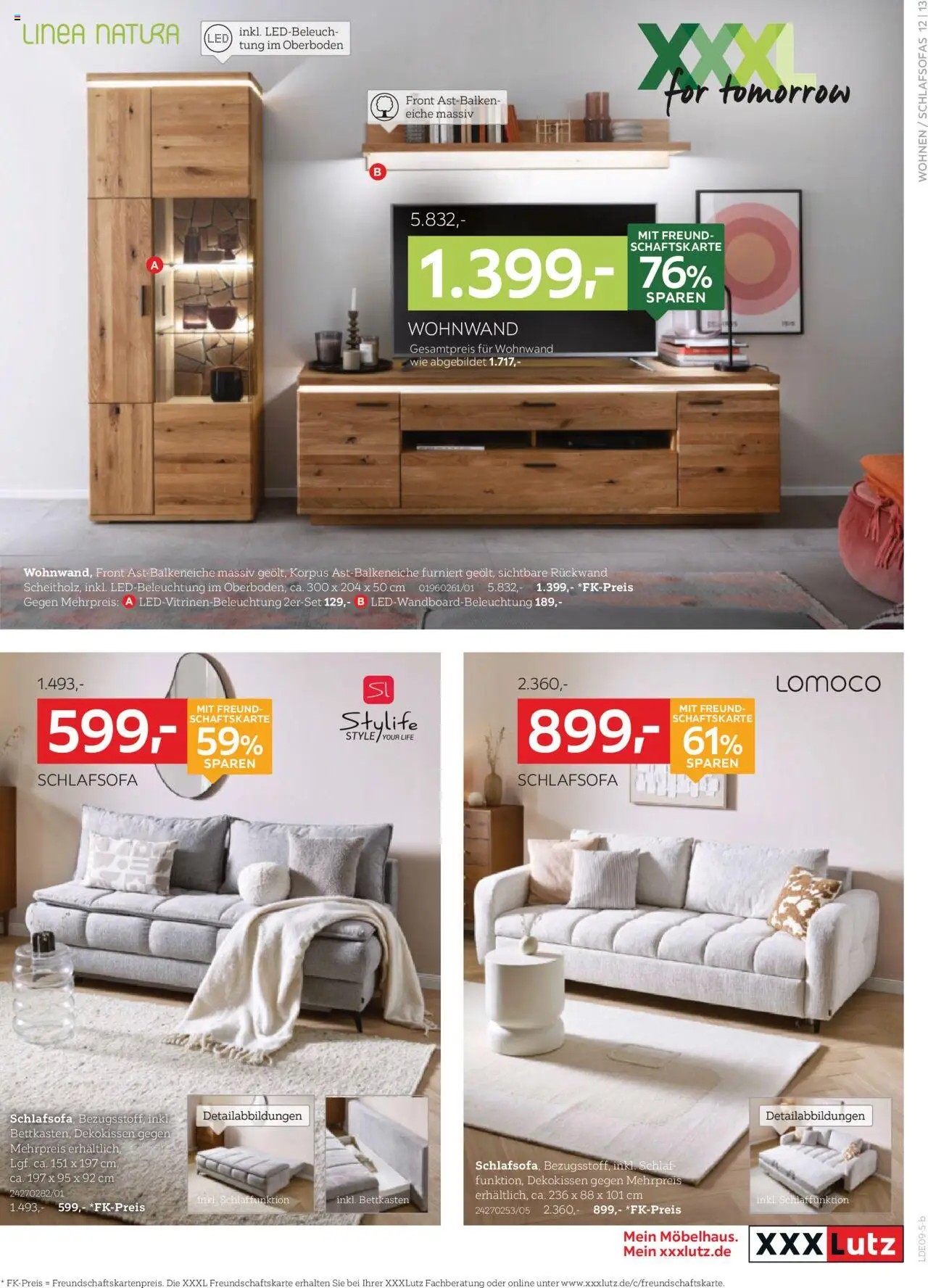 XXXL Lutz Prospekt 	 – gültig ab 08.09.2025 | Seite: 17 | Produkte: Schlafsofa, Wohnwand