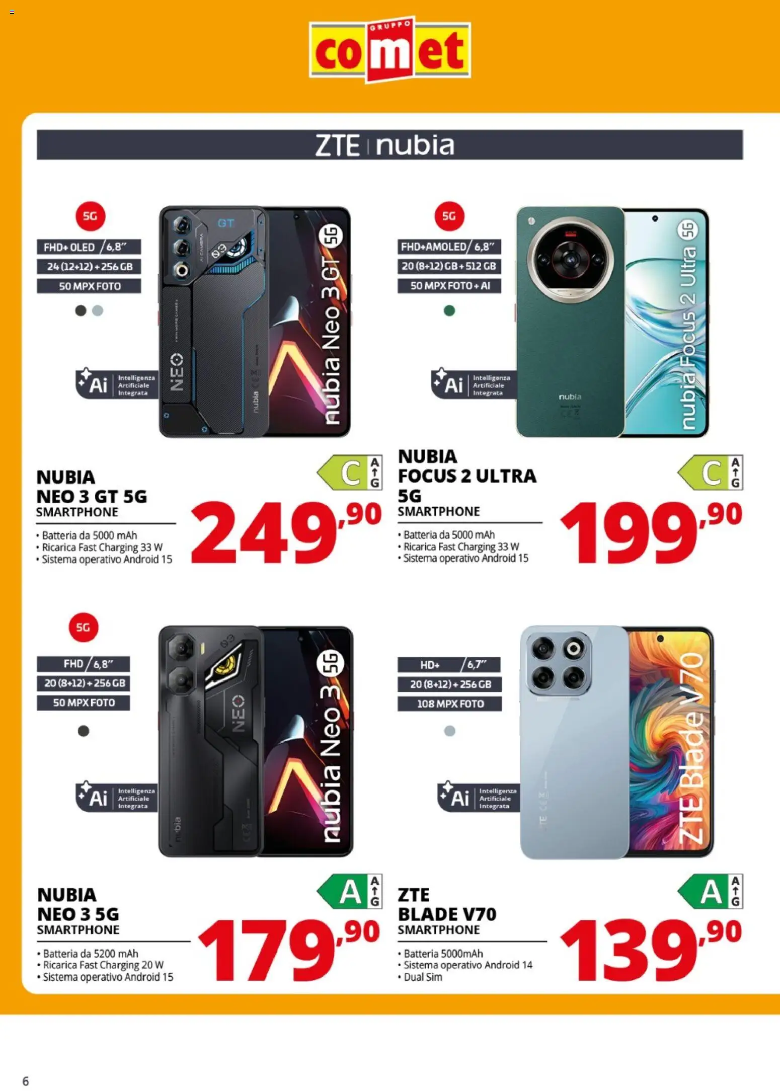 Volantino Comet del 06.03.2026 | Pagina: 6 | Prodotti: Tè, Smartphone, Batteria