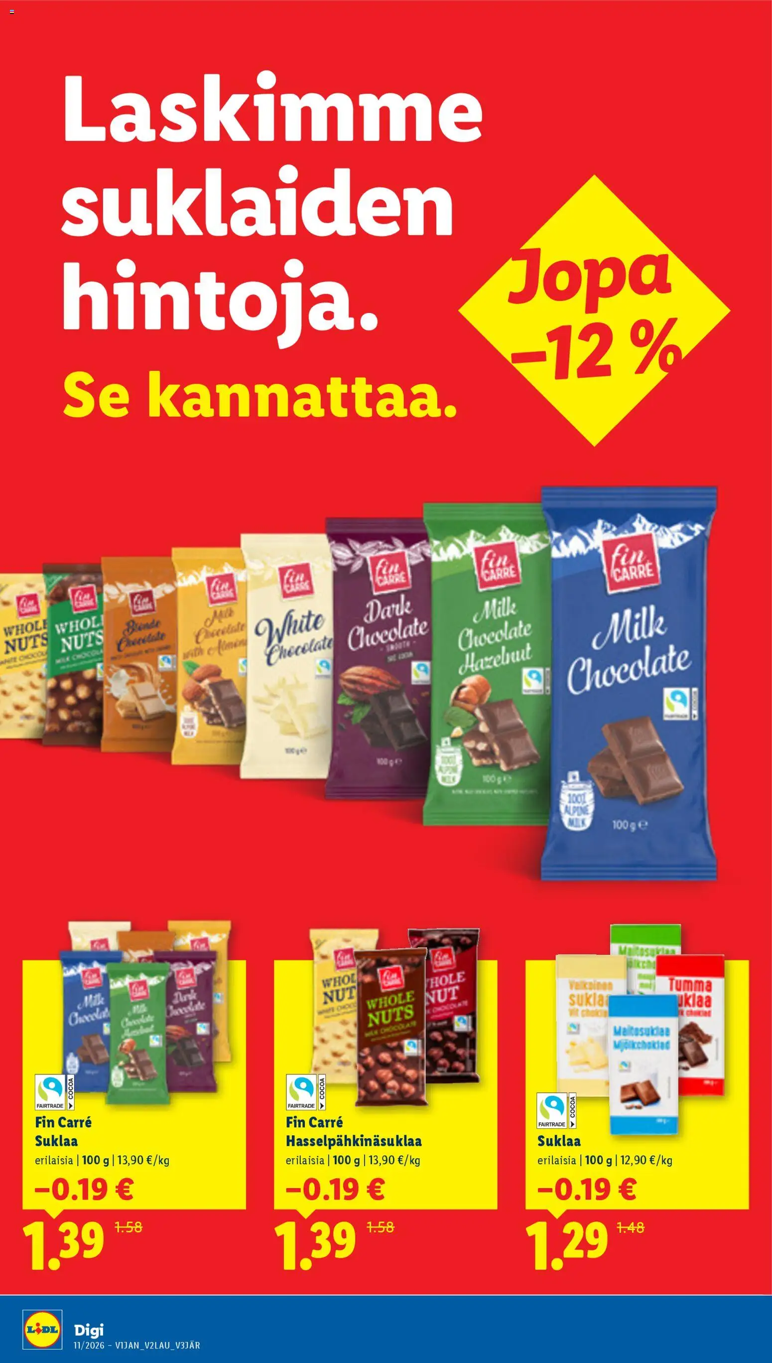 Lidl tarjoukset - Rovaniemi – voimassa 12.03.2026 alkaen | Sivu: 20 | Tuotteet: Suklaa