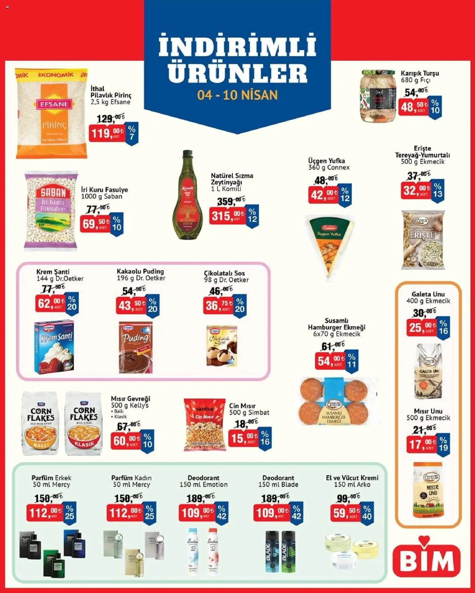 BİM - İndirimli Ürünler - 04.04.2026 tarihinden itibaren geçerlidir | Sayfa: 2 | Ürünler: Fasulye, Krem, Deodorant, Mısır