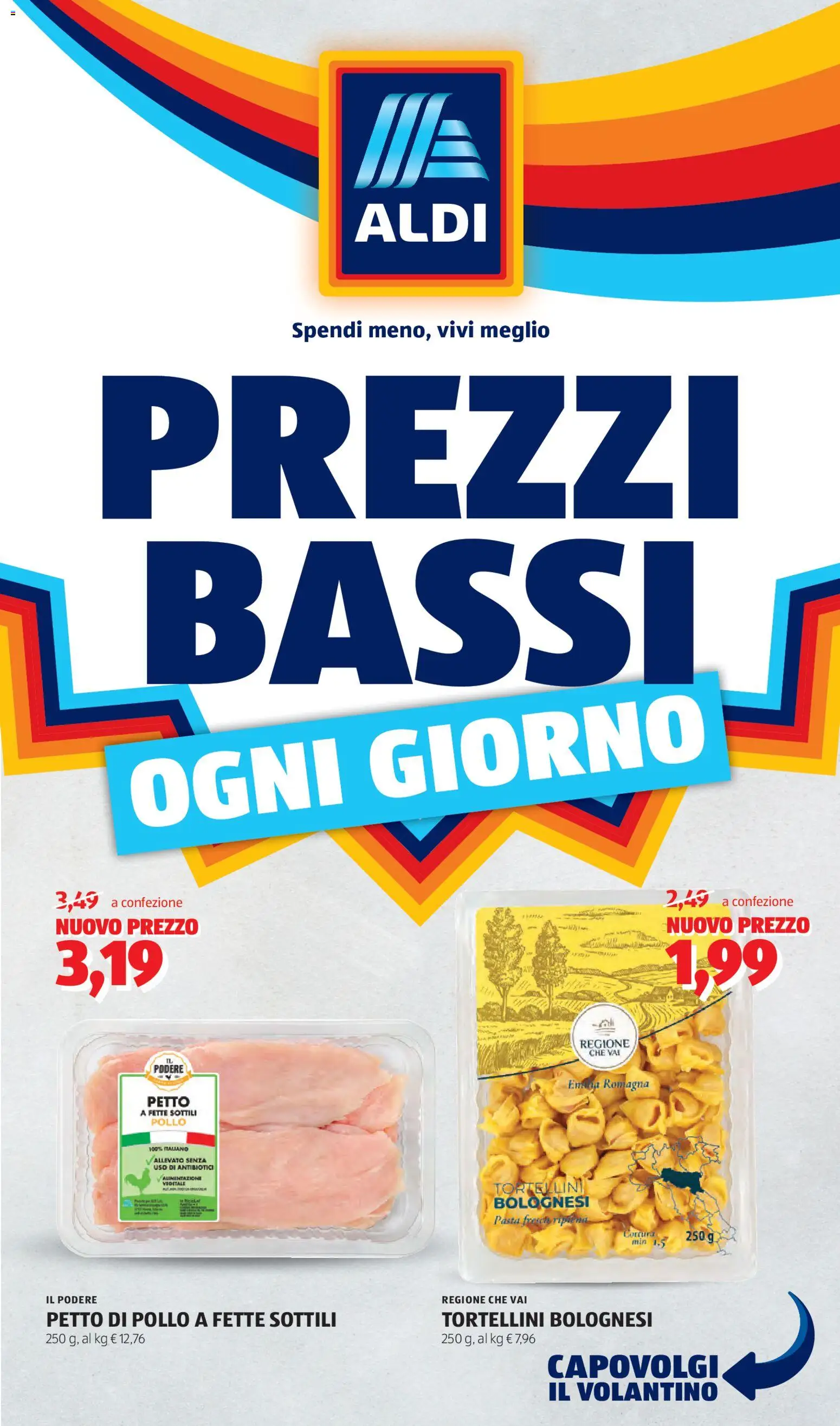 Volantino Aldi del 13.04.2026 | Pagina: 1 | Prodotti: Petto di Pollo, Pollo, Pasta