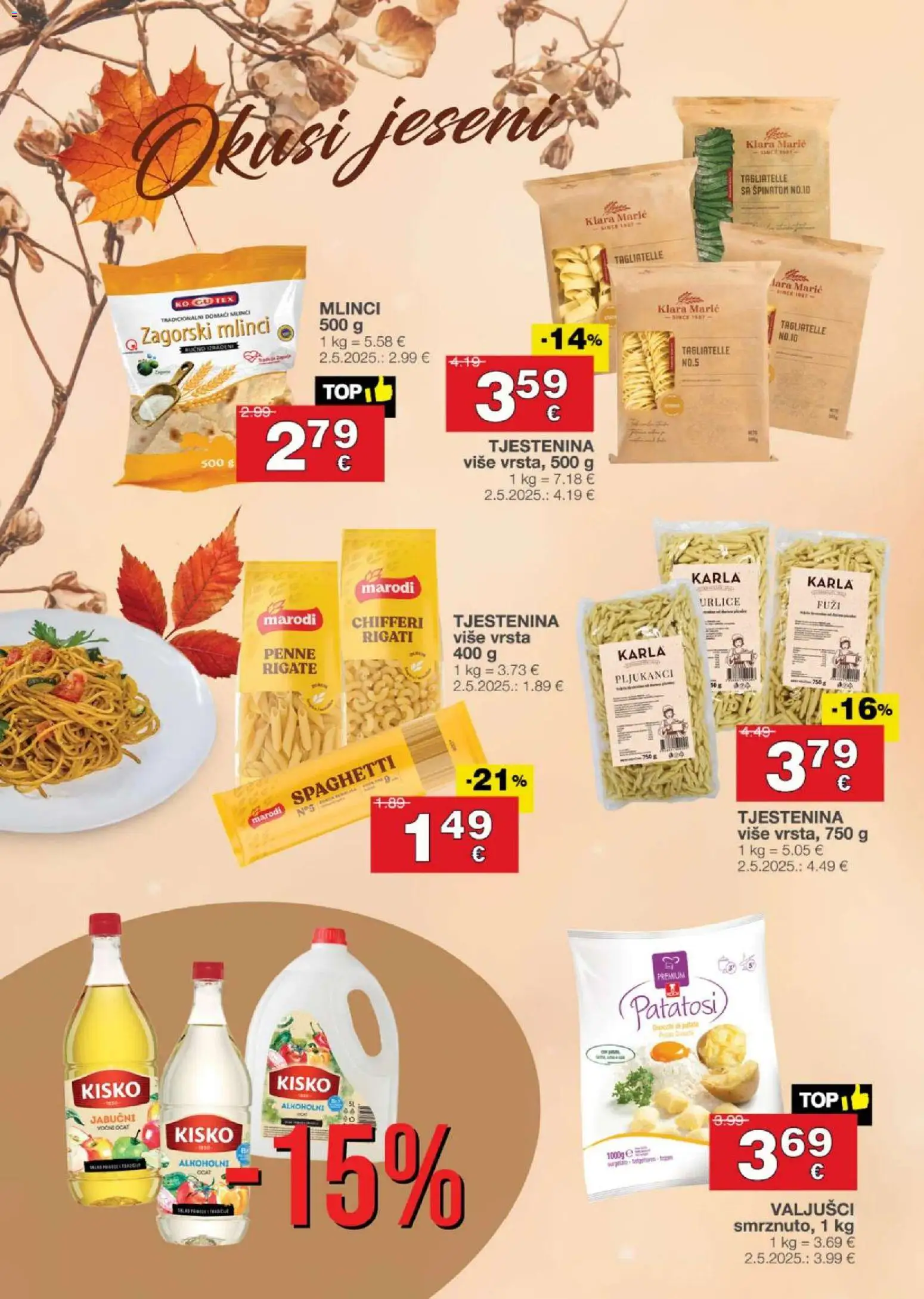 Stanić Diskont katalog | vrijedi od 13.11.2025 | Stranica: 4 | Proizvodi: Mlinci, Tjestenina, Ocat