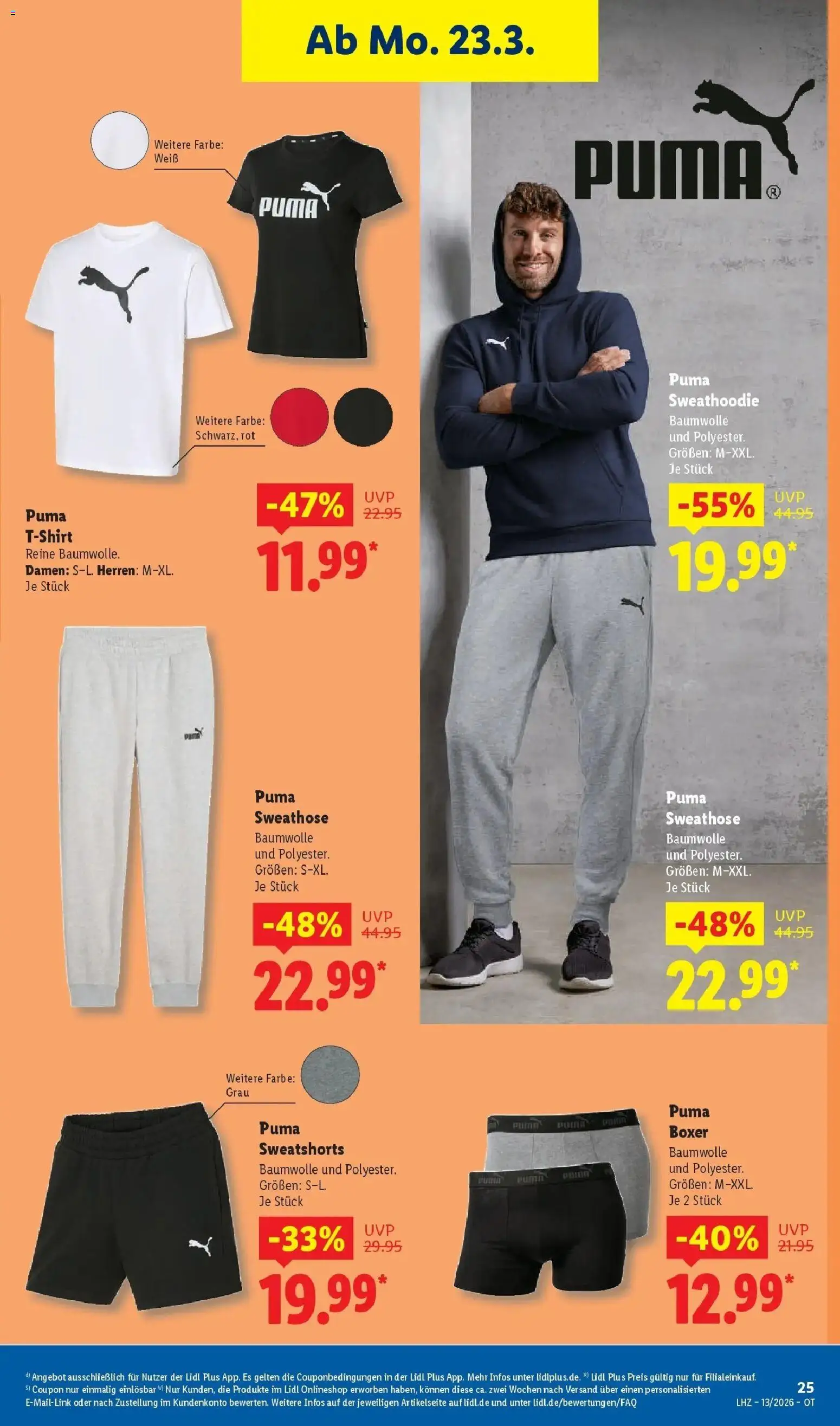 Lidl Prospekt Thale – gültig ab 23.03.2026 | Seite: 45 | Produkte: Sweathose, Sweatshorts, Boxer