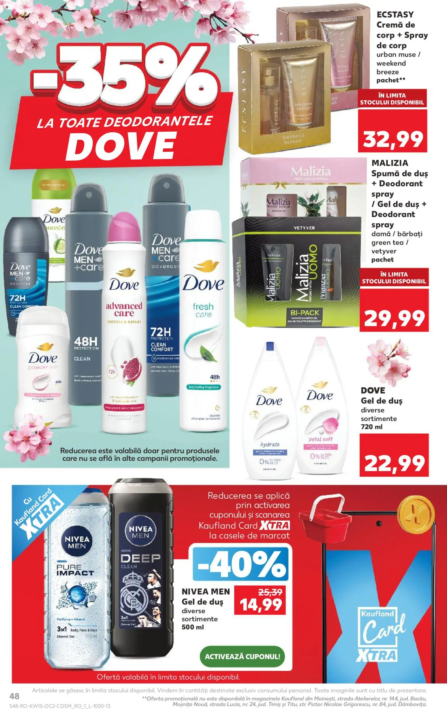 Noul catalog Kaufland – valabil de la 08.04.2026 | Pagină: 48 | Produse: Body, Cremă, Gel de duș, Deodorant