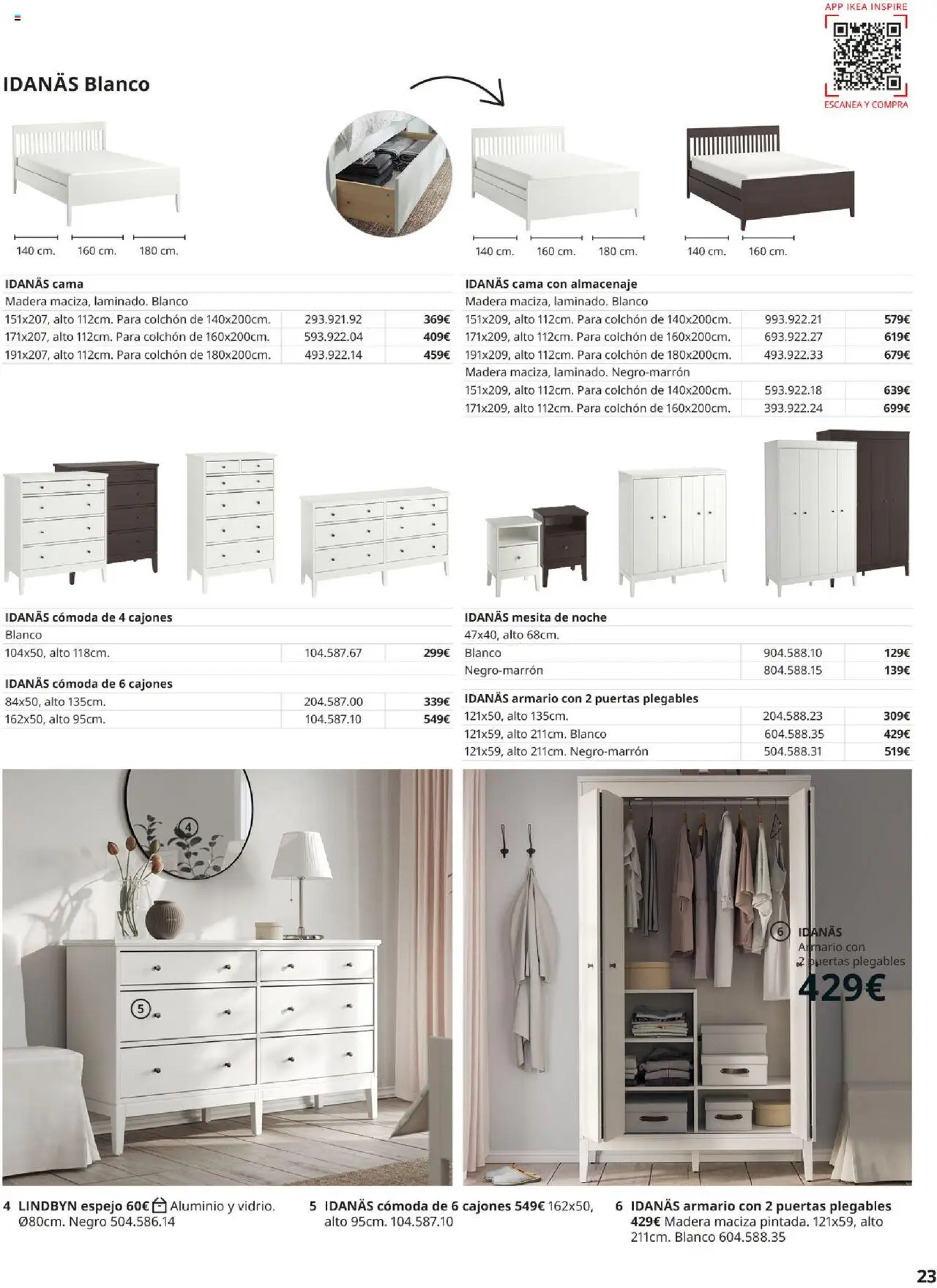 Catálogo IKEA Muebles para el dormitorio │ válido desde el 01.09.2025 | Página: 23 | Productos: Cama, Almacenaje, Armario, Espejo