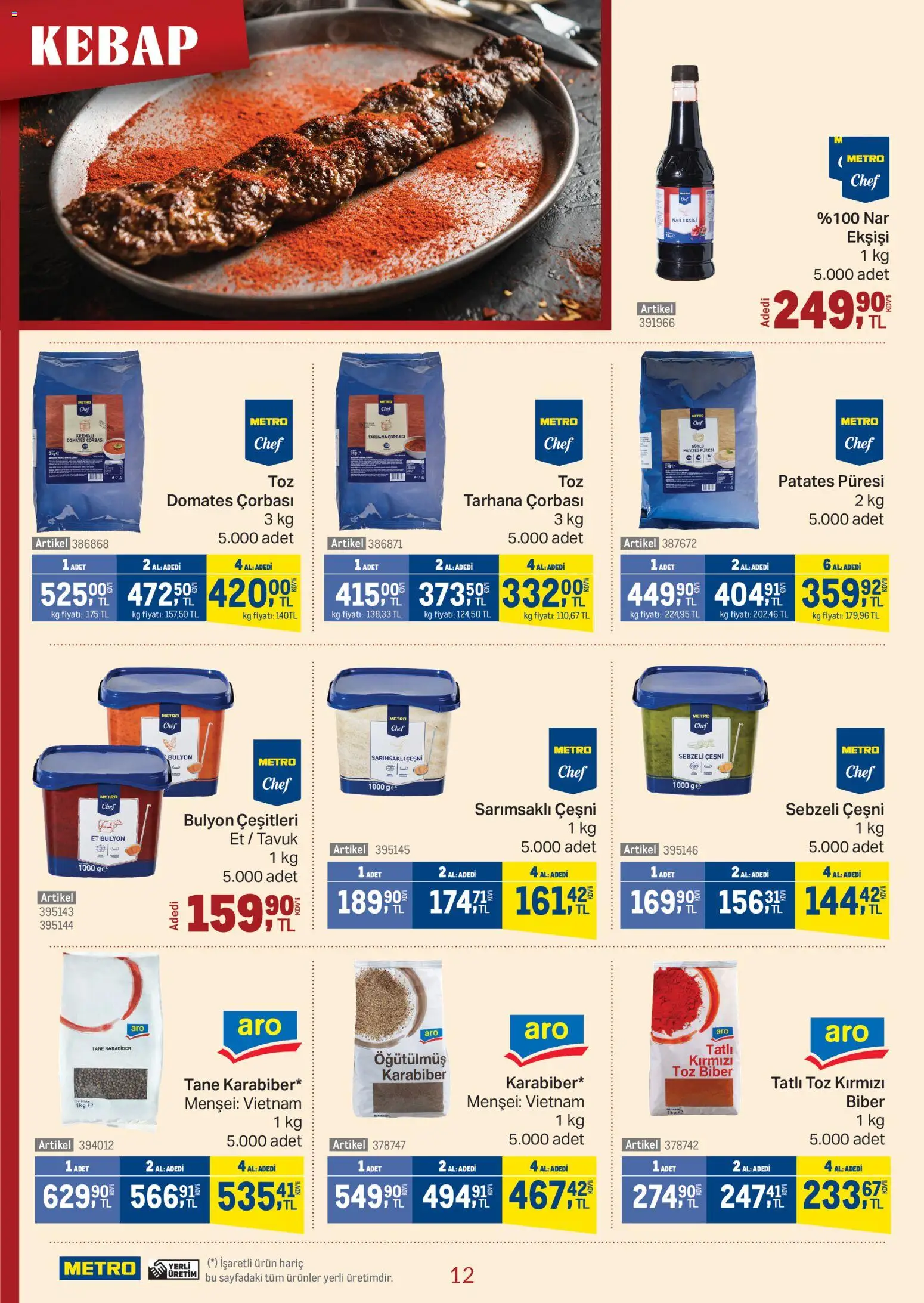 Metro - Kebap Kataloğu - 14.01.2026 tarihinden itibaren geçerlidir | Sayfa: 12 | Ürünler: Domates, Karabiber, Biber, Nar