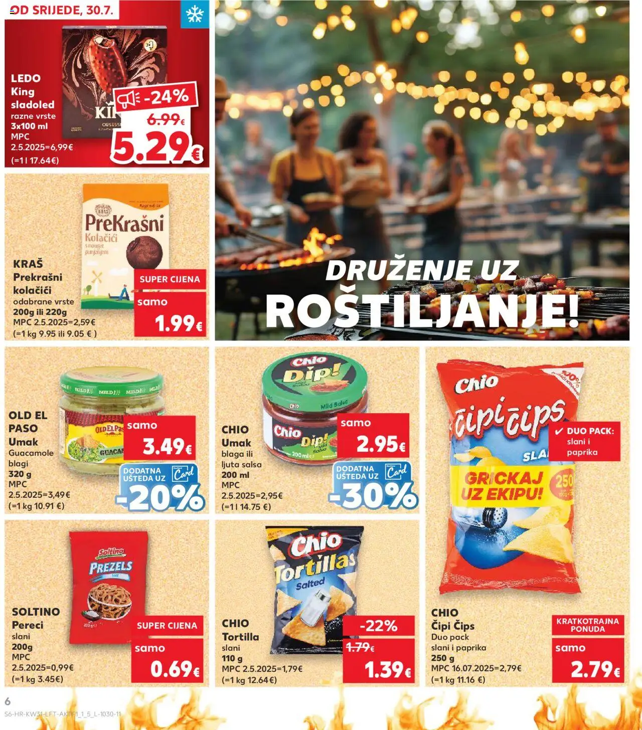 Kaufland katalog | vrijedi od 30.07.2025 | Stranica: 6 | Proizvodi: Paprika, Čips, Sladoled, Umak