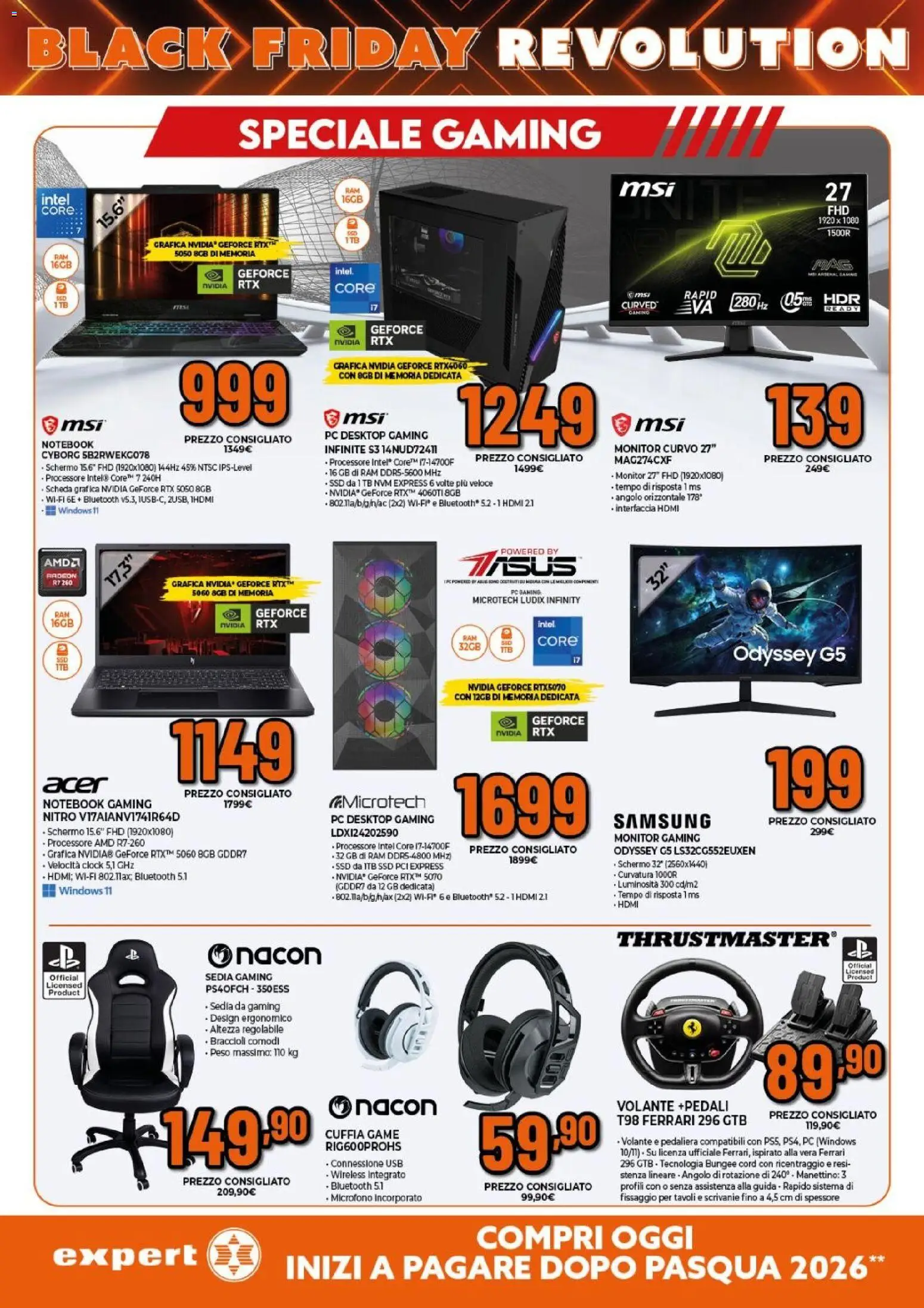 Volantino Expert del 24.11.2025 | Pagina: 11 | Prodotti: Monitor, Braccioli, Microfono, Sedia