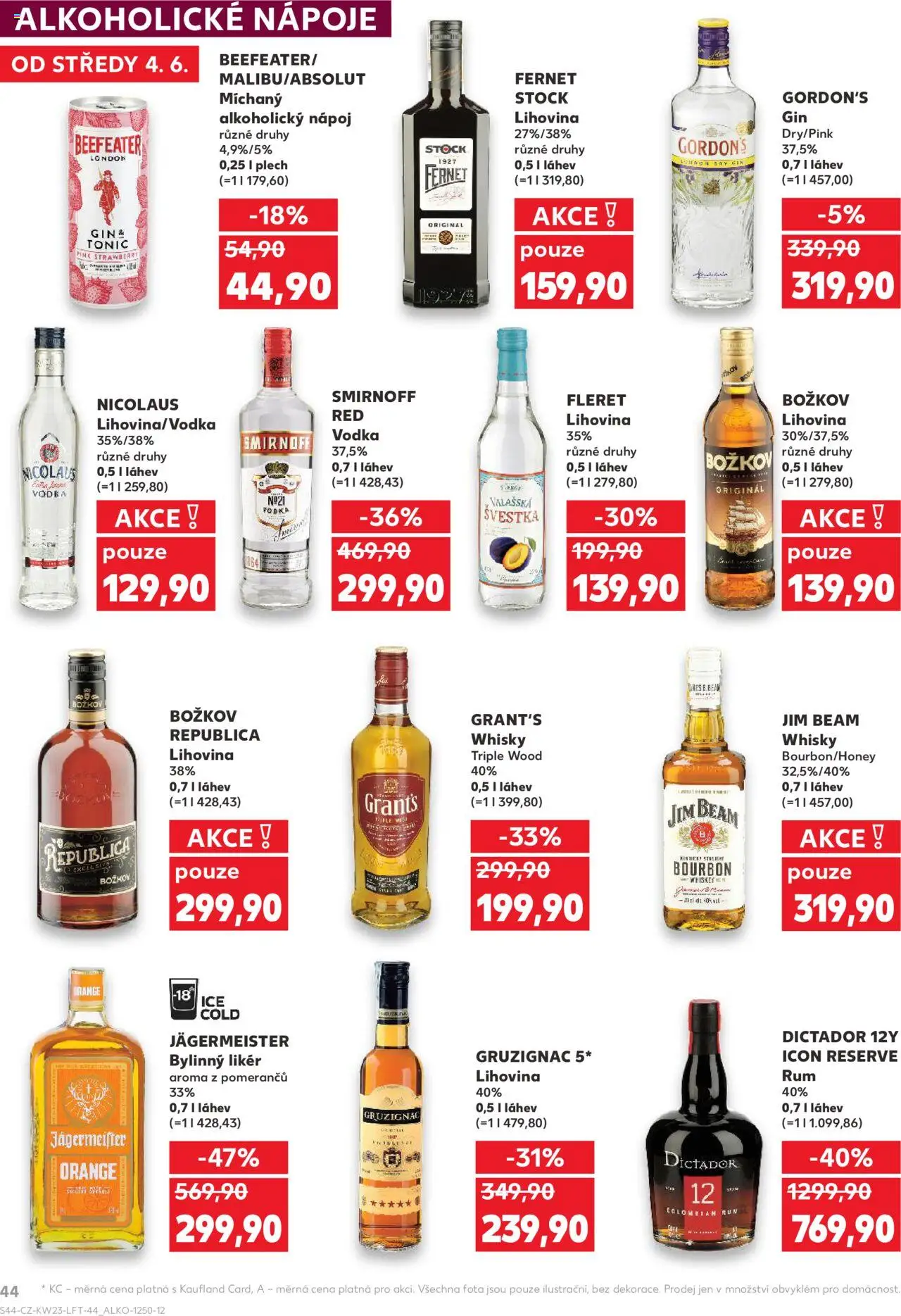 Kaufland leták - Praha 8 od 04.06.2025 | Strana: 44 | Produkty: Whiskey, Plech, Fernet, Božkov