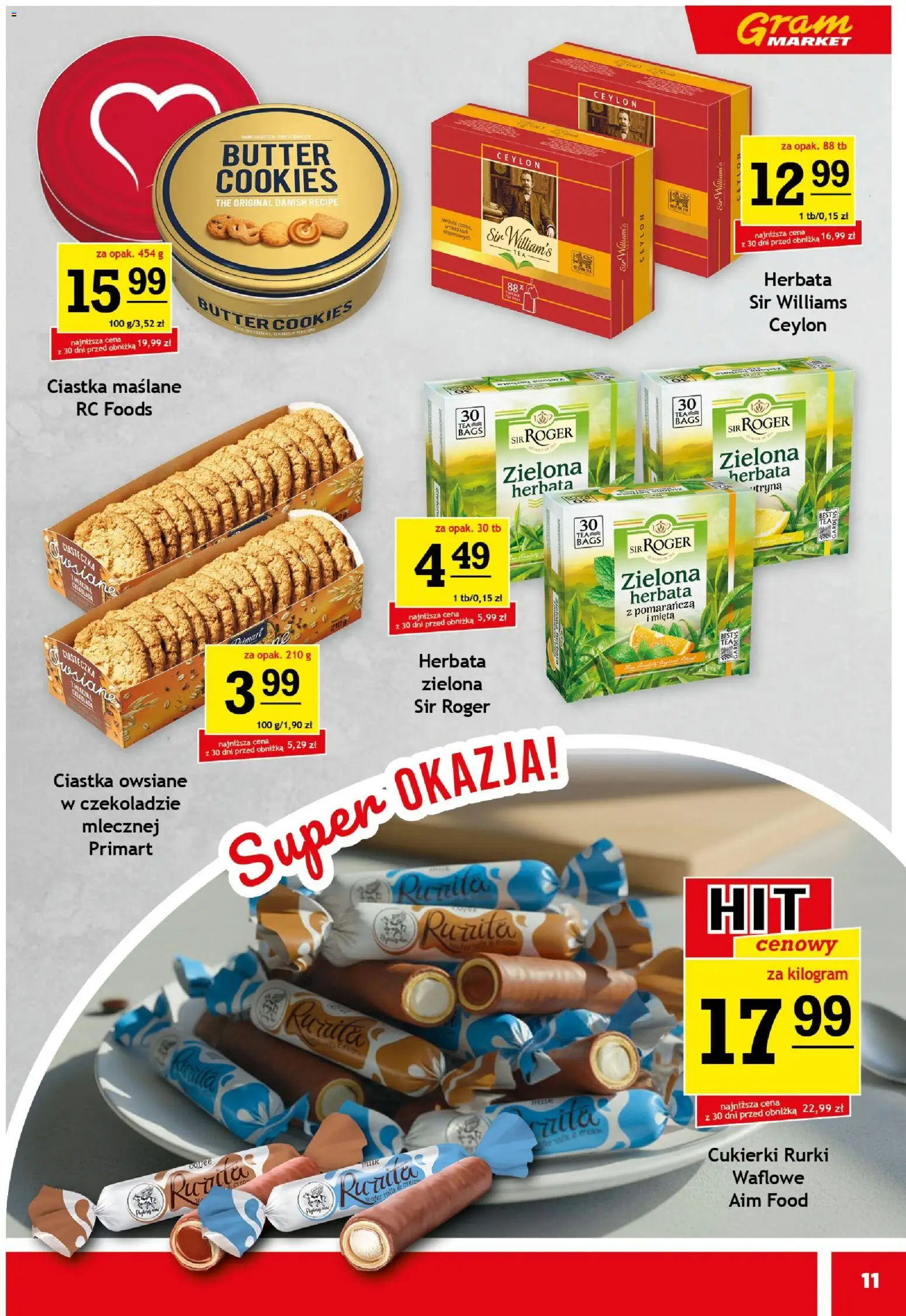 Gram Market Gazetka od 07.01.2026 | Strona: 11 | Produkty: Ciasteczka owsiane, Cukierki, Ciasteczka, Ciastka owsiane