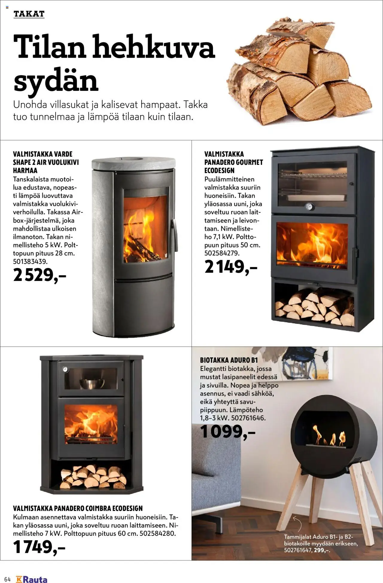 K-Rauta tarjoukset - Remppa-lehteä – voimassa 01.09.2025 alkaen | Sivu: 64 | Tuotteet: Takka