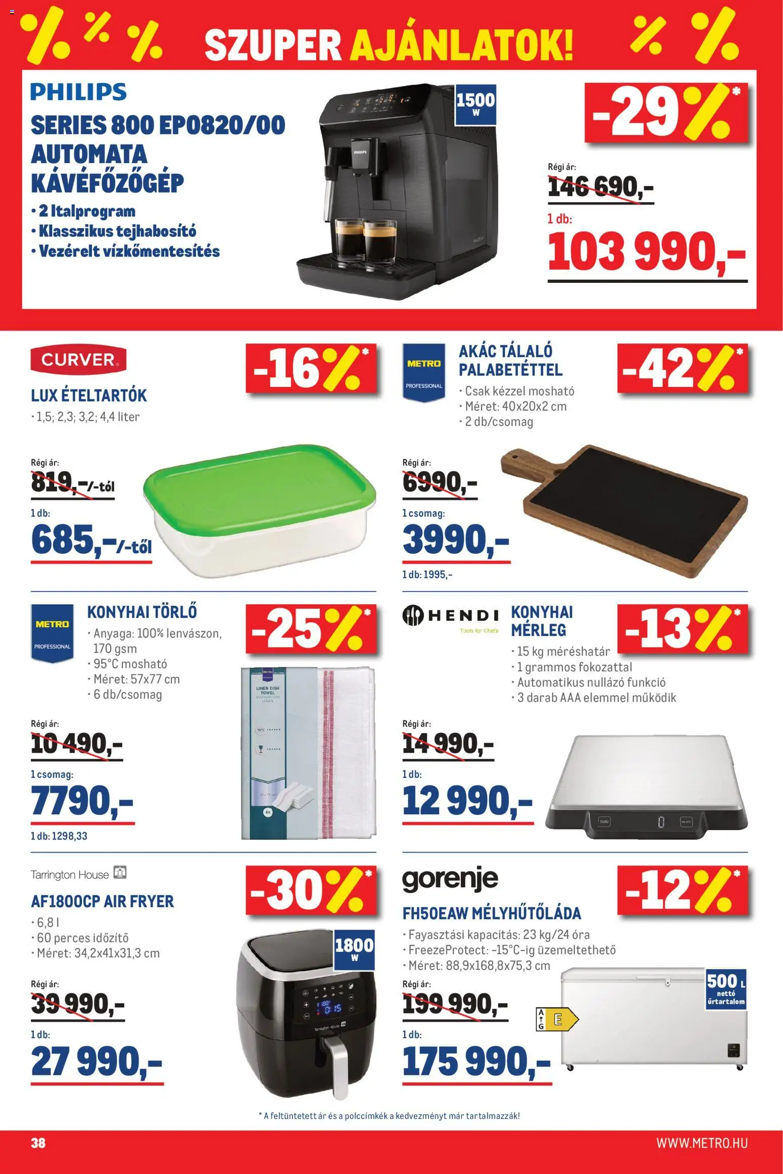 Metro akciós ujság - amely érvényes a következő dátumtól: 01.03.2026 | Oldal: 38 | Termékek: Tejhabosító, Óra