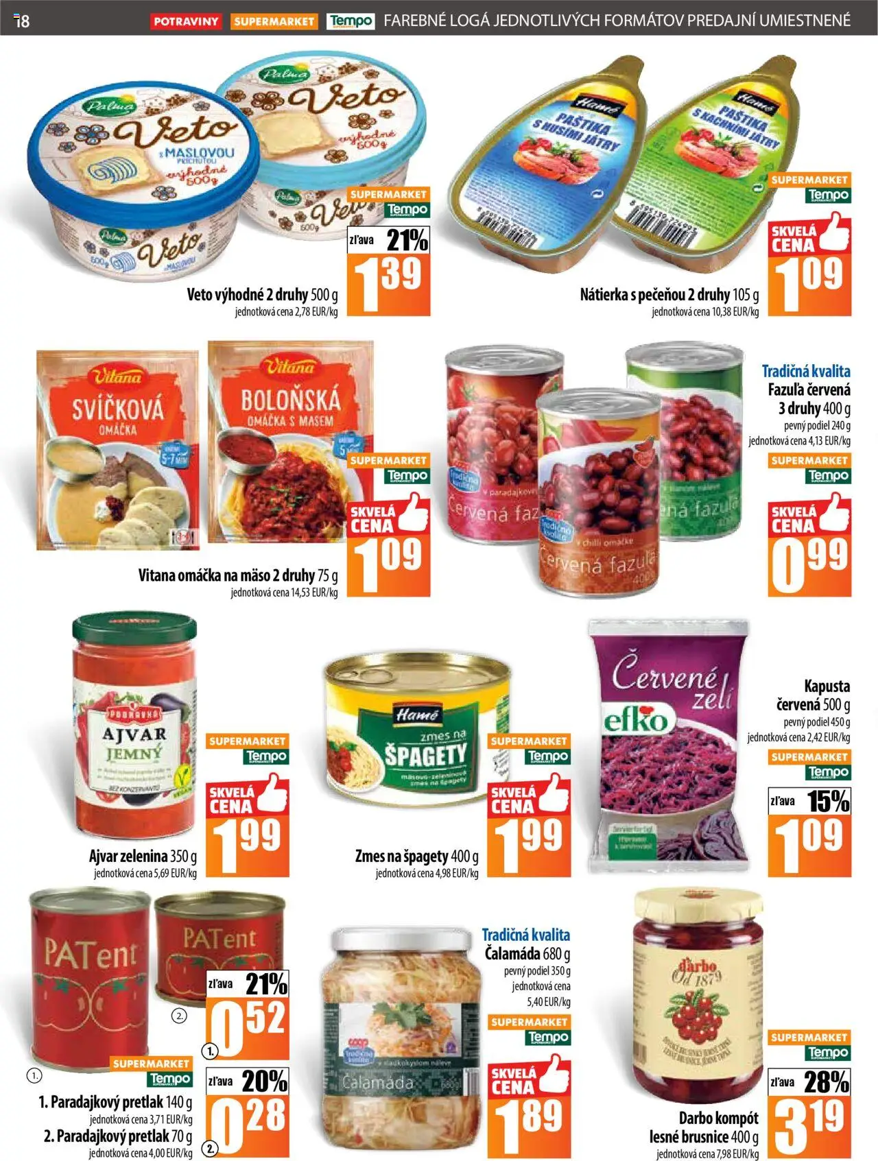 Nové COOP Jednota akcie – leták je platný od 18.09.2025 | Strana: 18 | Produkty: Kapusta, Chilli, Omáčka, Špagety