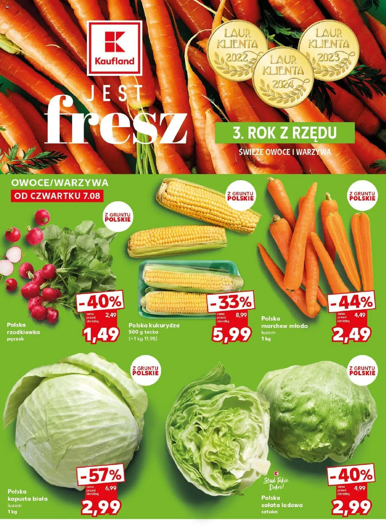 Kaufland gazetka - Super Sobota od 09.08.2025 | Strona: 22 | Produkty: Kapusta, Kukurydza, Kapusta biała, Warzywa