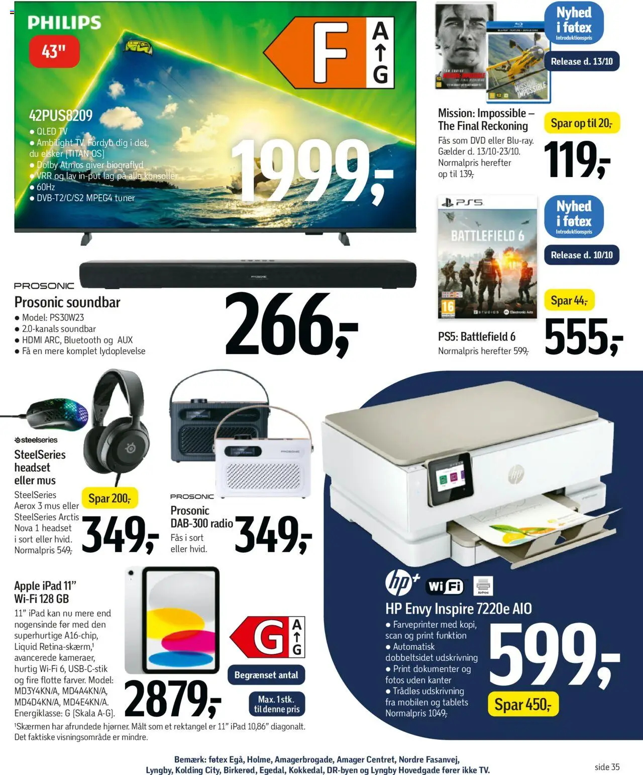 Føtex tilbudsavis – gyldig fra 10.10.2025 | Side: 66 | Produkter: Soundbar, Mus, TV, Søm