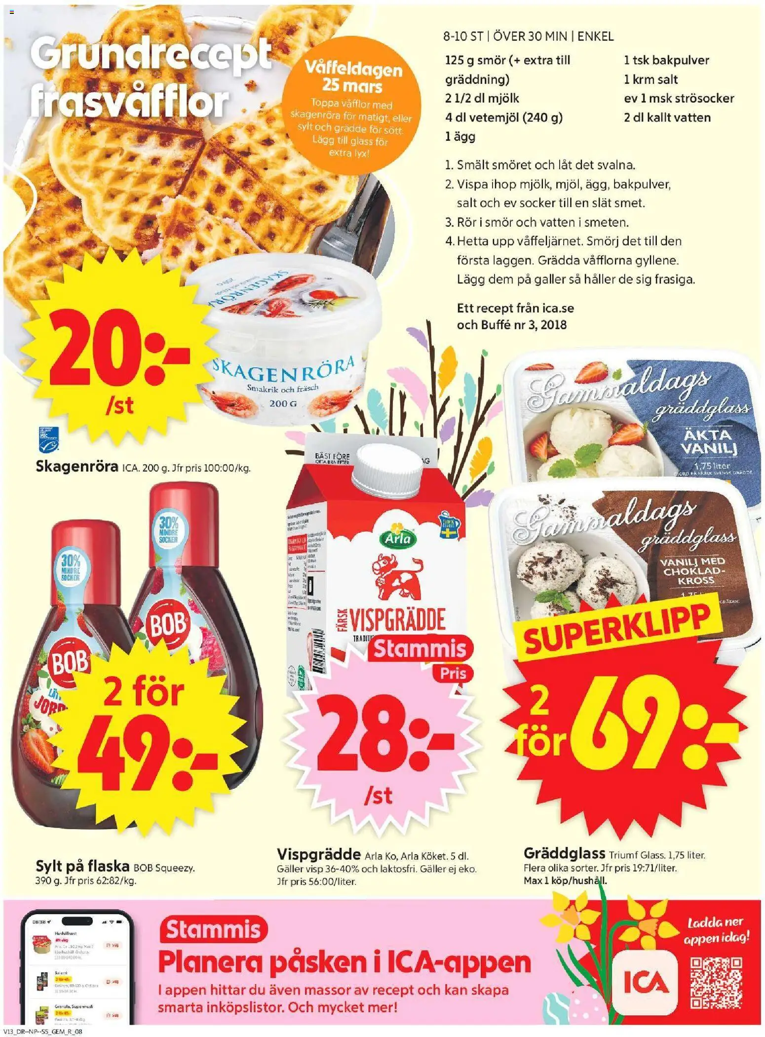 ICA Supermarket reklamblad aktuell från 23.03.2026 | Sida: 10 | Produkter: Strösocker, Galler, Choklad, Grädde