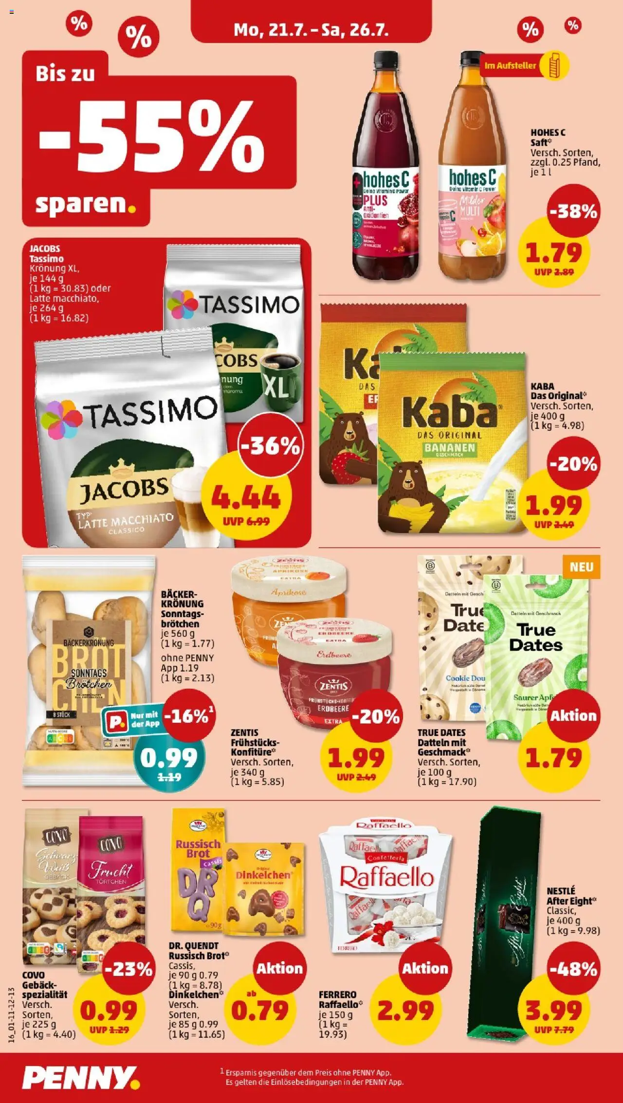 Penny - Mecklenburg-Vorpommern - gültig ab dem 21.07.2025 | Seite: 16 | Produkte: Bananen, Hohes c, Saft, Tassimo
