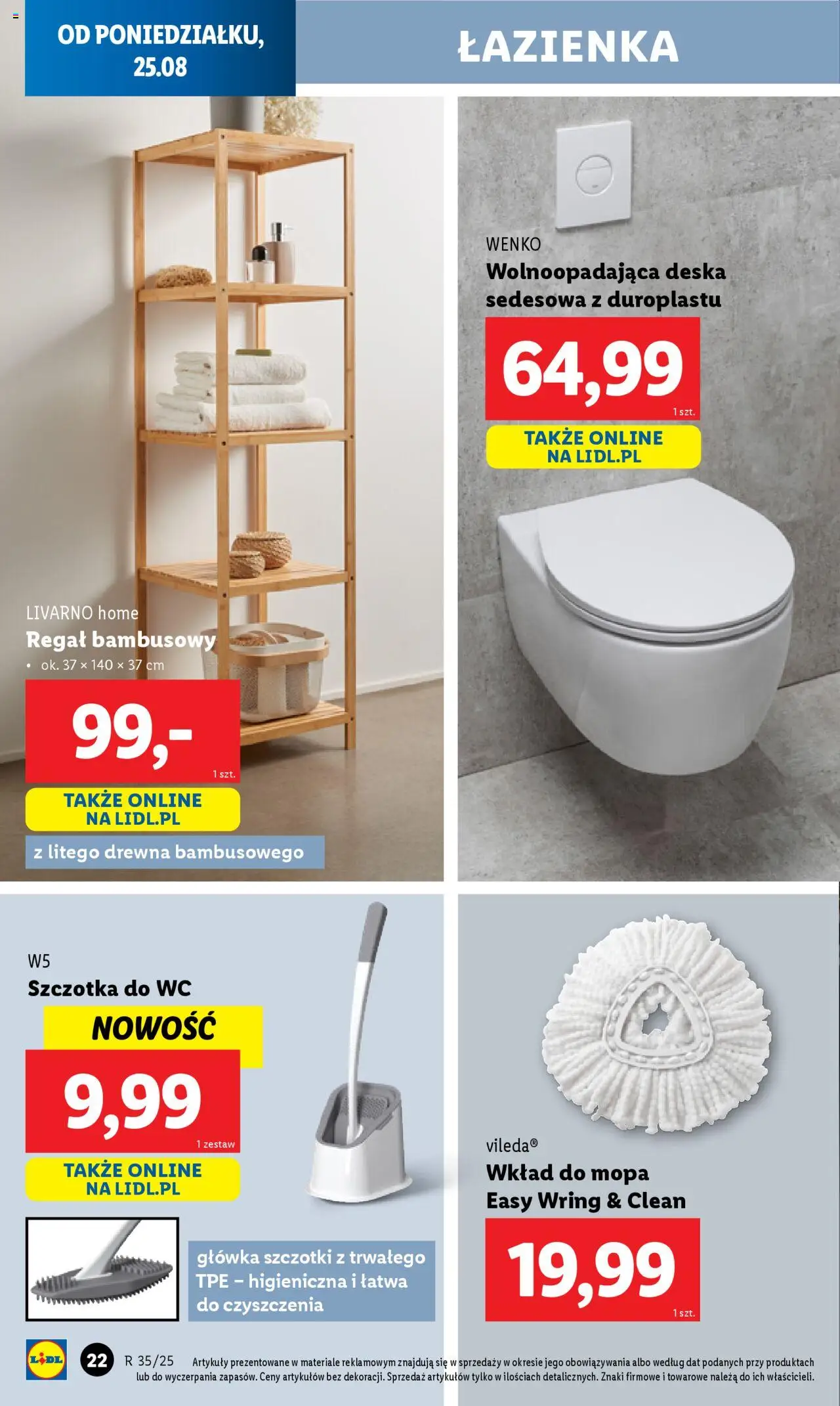 Lidl Katalog od 25.08.2025 | Strona: 22 | Produkty: Szczotka, Regał