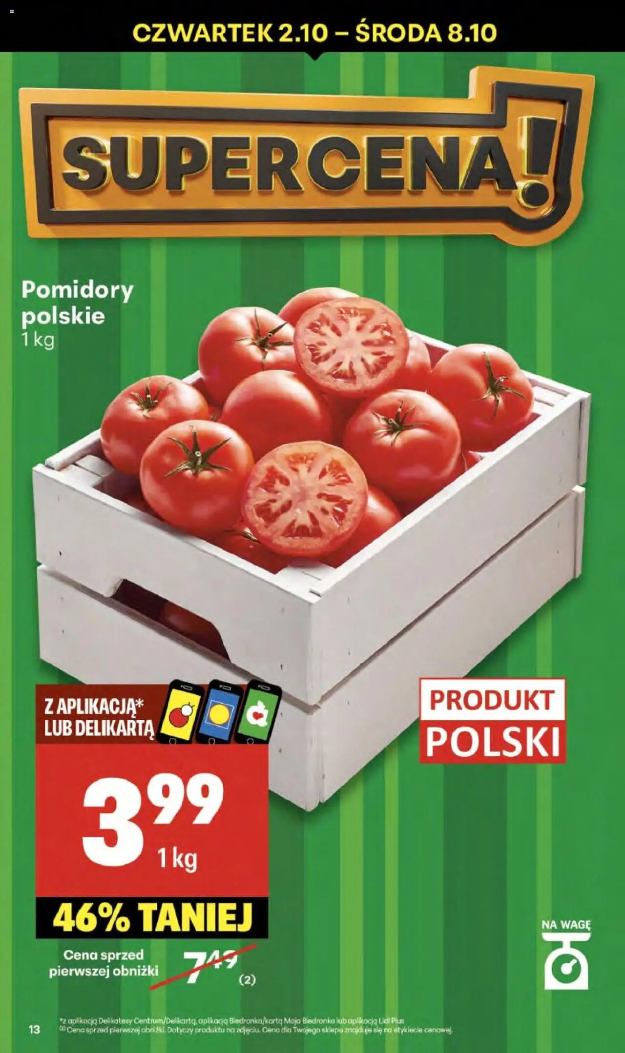 Delikatesy Centrum Gazetka od 02.10.2025 | Strona: 13 | Produkty: Delikatesy, Pomidory