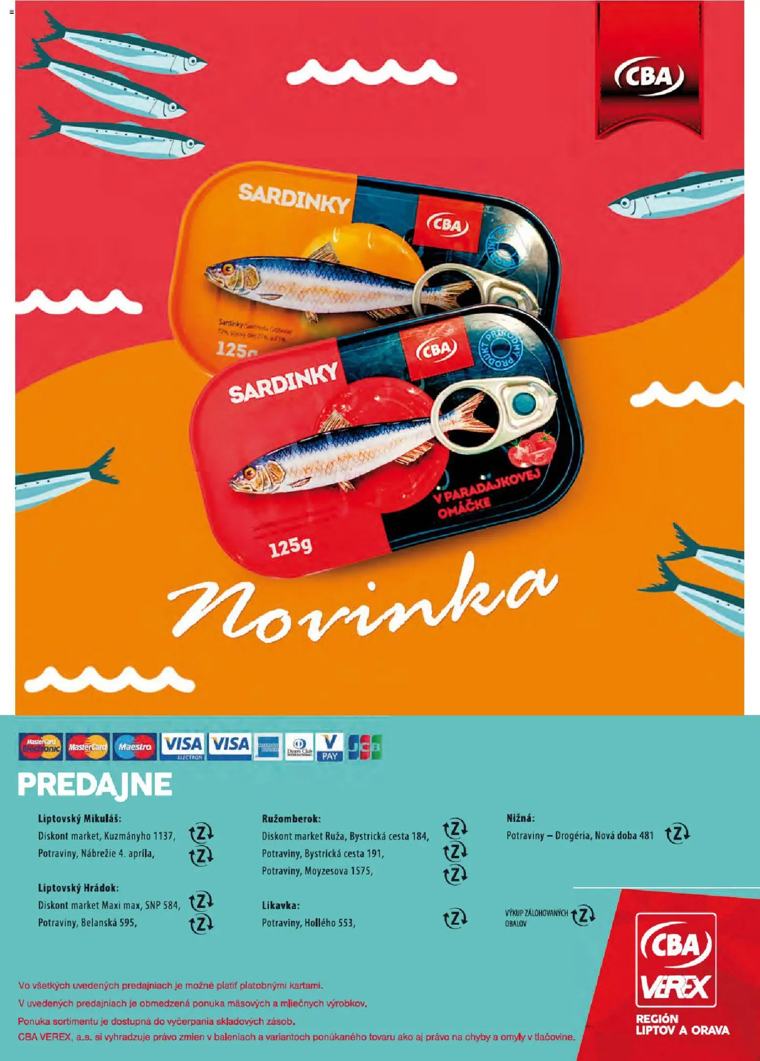 Nové CBA Verex akcie – leták je platný od 06.11.2025 | Strana: 24 | Produkty: Sardinky
