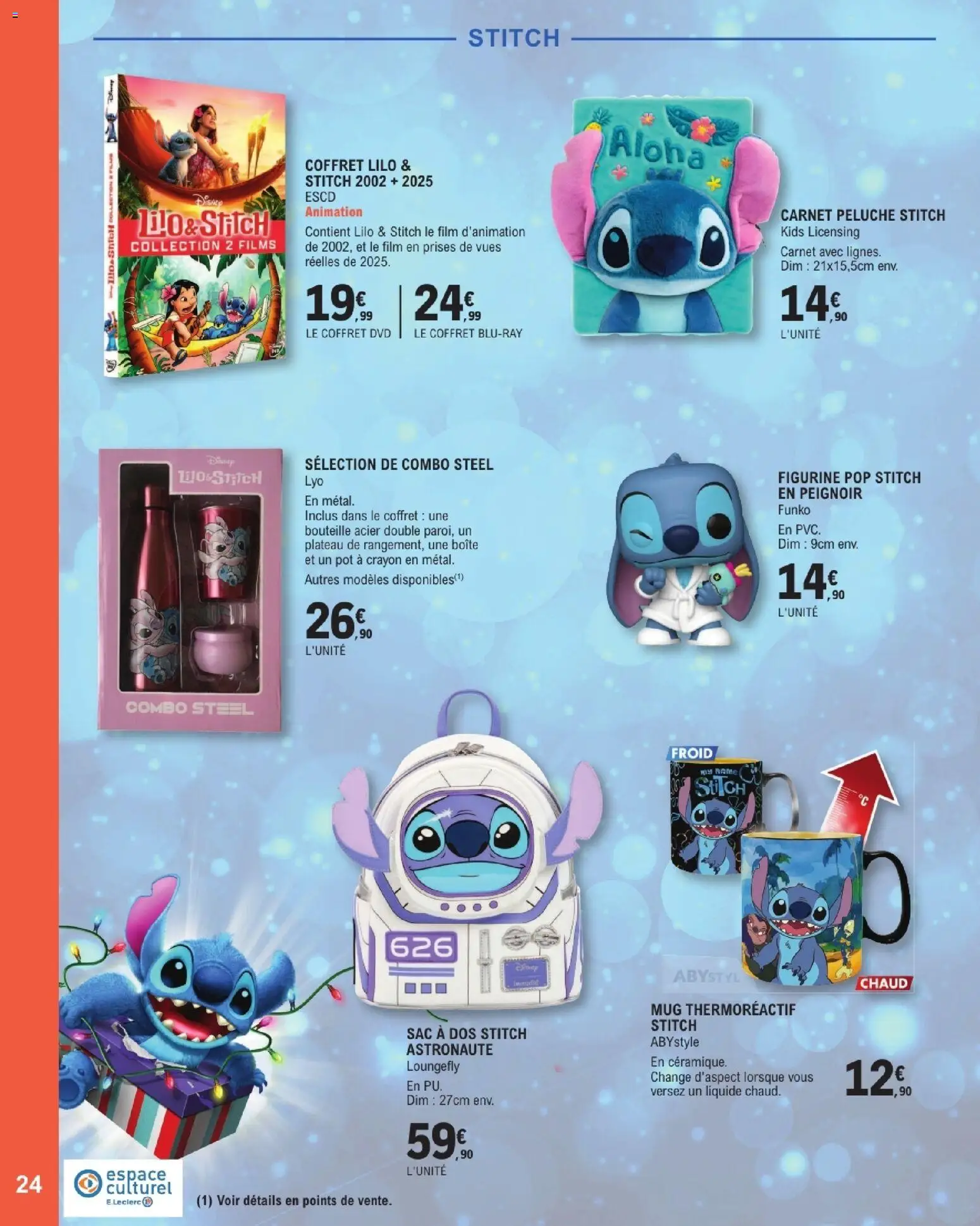 {H1} | Page: 24 | Produits: Peignoir, Peluche, Crayon, Sac à dos