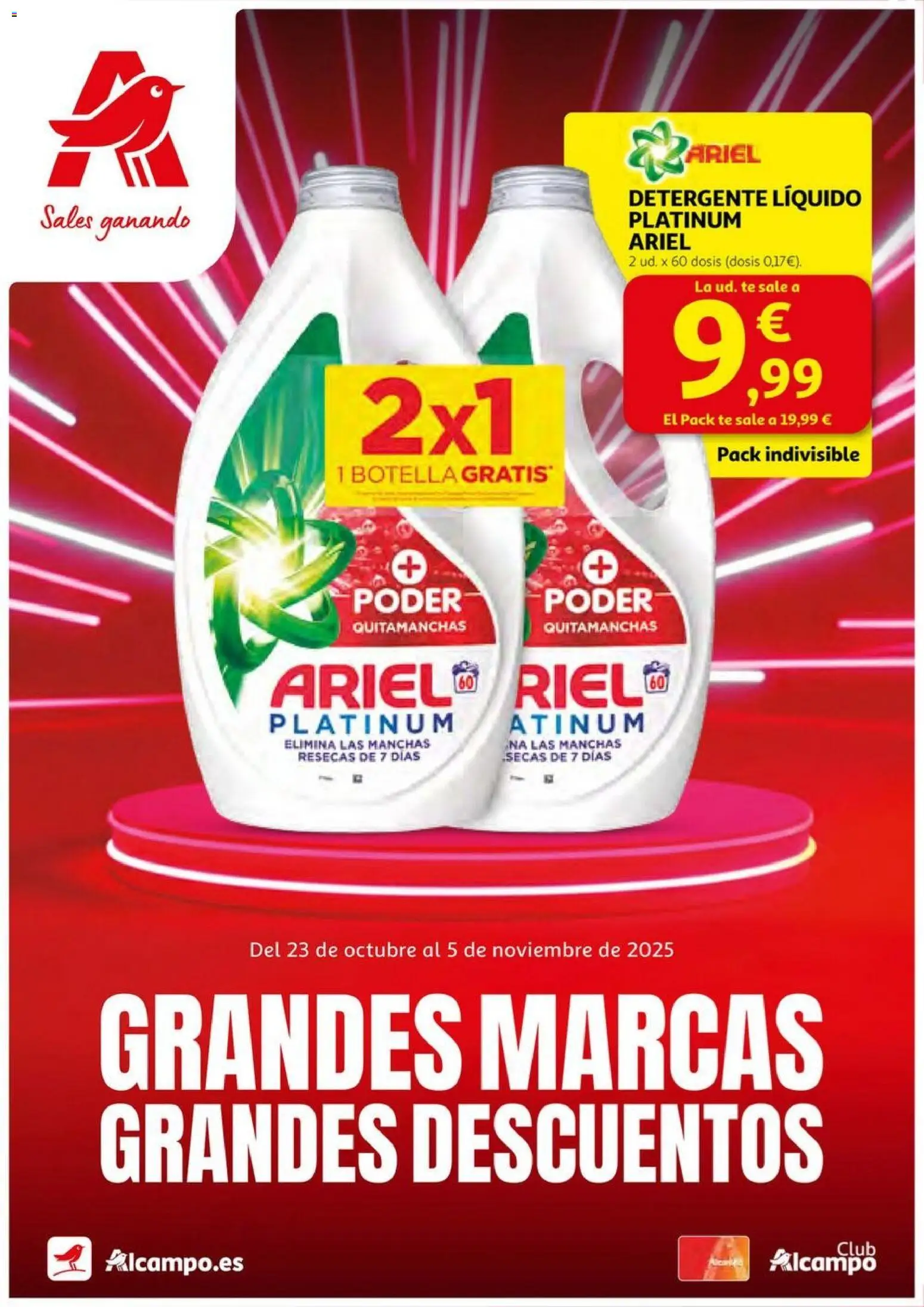 Alcampo - HG Nacional Unificado  │ válido desde el 23.10.2025 | Página: 1 | Productos: Quitamanchas, Detergente, Té, Detergente líquido