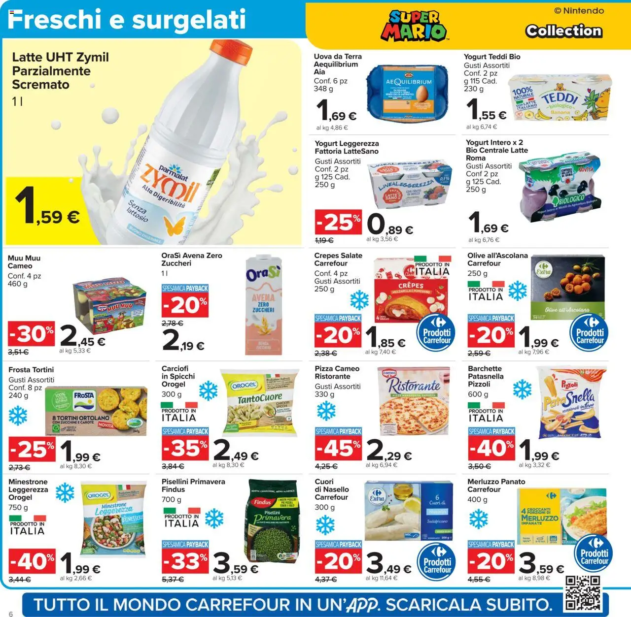 Volantino Carrefour del 15.09.2025 | Pagina: 6 | Prodotti: Uova, Latte, Zucchine, Terra