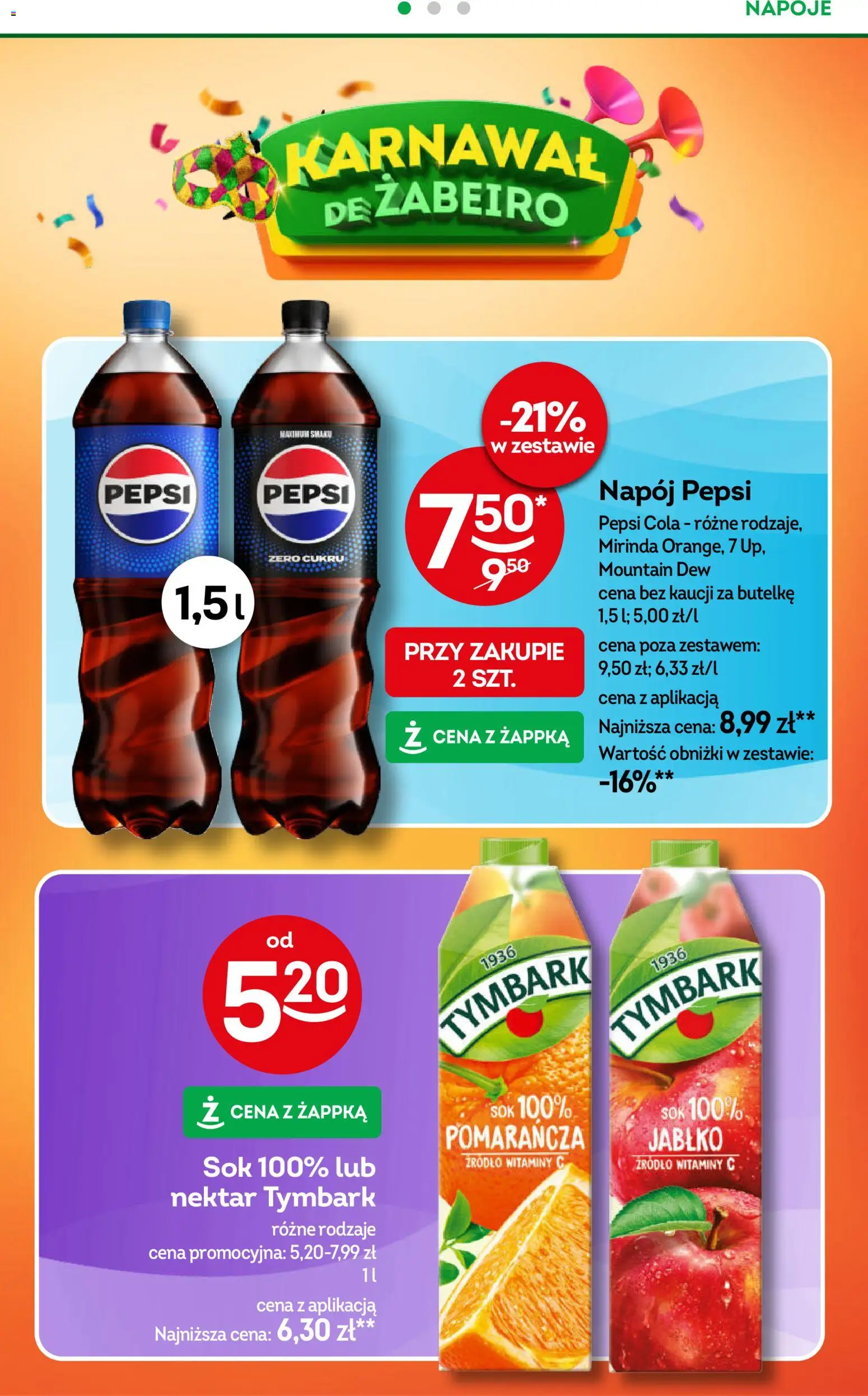 Żabka Gazetka od 14.01.2026 | Strona: 10 | Produkty: Napoje, Pepsi, Sok