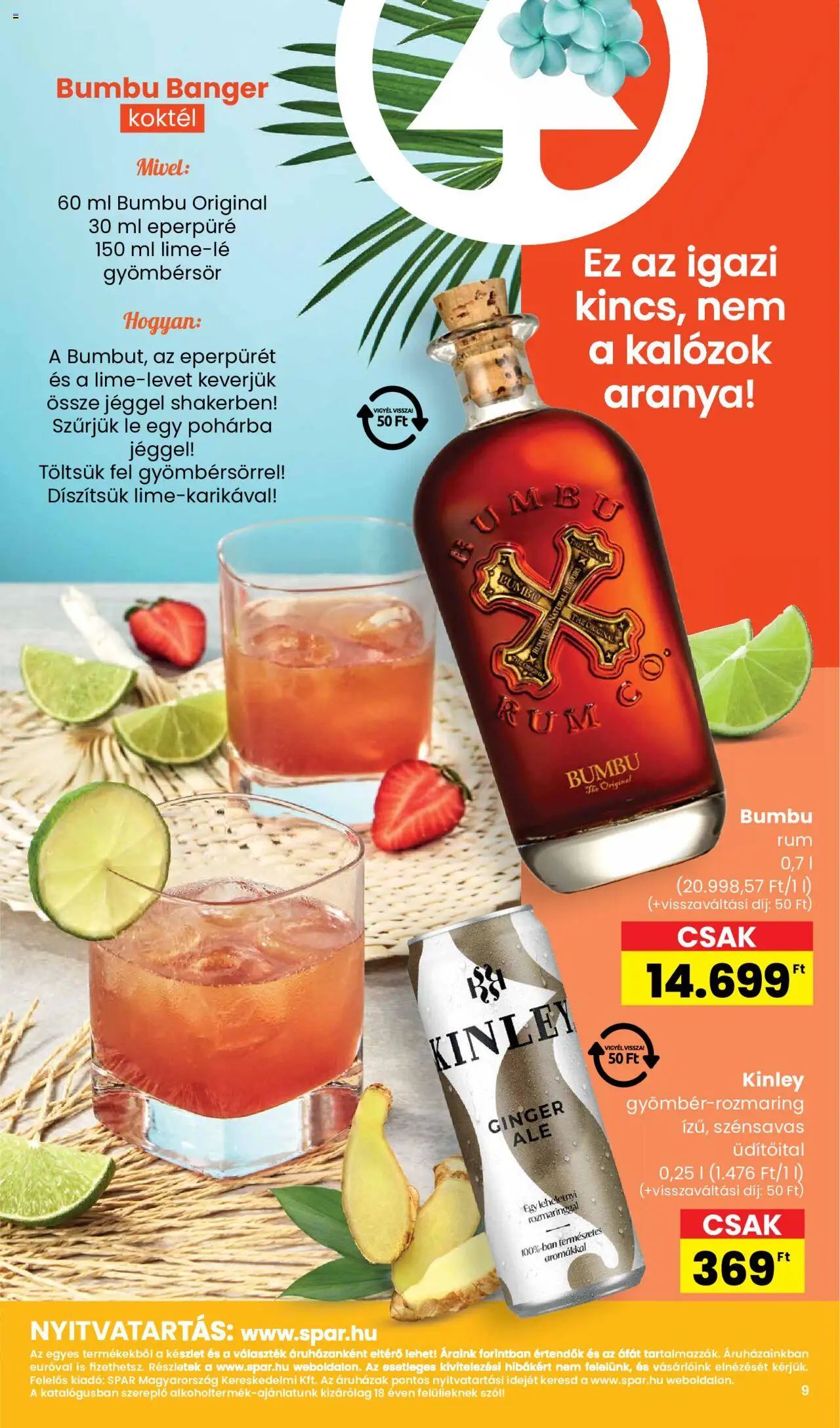 Interspar akciós ujság - amely érvényes a következő dátumtól: 26.06.2025 | Oldal: 9 | Termékek: Rum, Gyömbérsör