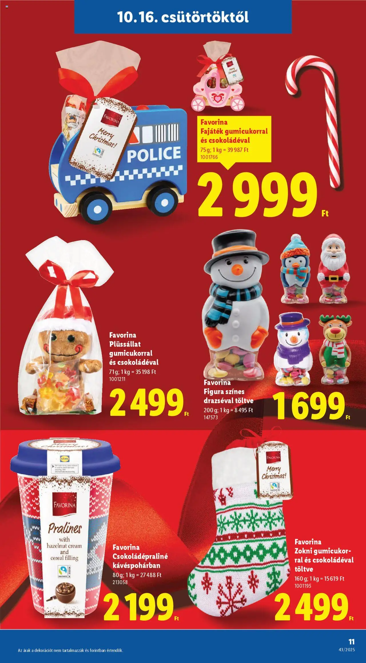 Lidl akciós ujság - amely érvényes a következő dátumtól: 16.10.2025 | Oldal: 11 | Termékek: Gumicukor, Zokni